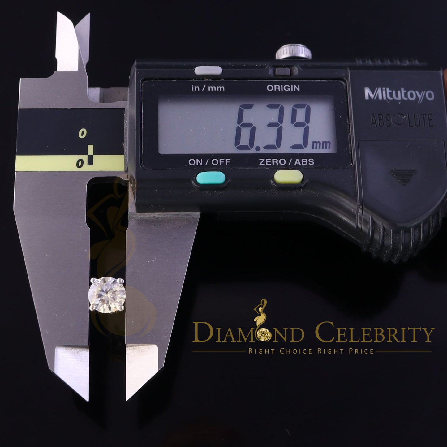 DiamondCelebritees Mens/Women Stud Yellow 925 Silver W/ 2.00ct VVS 'D' Moissanite Stud Earring