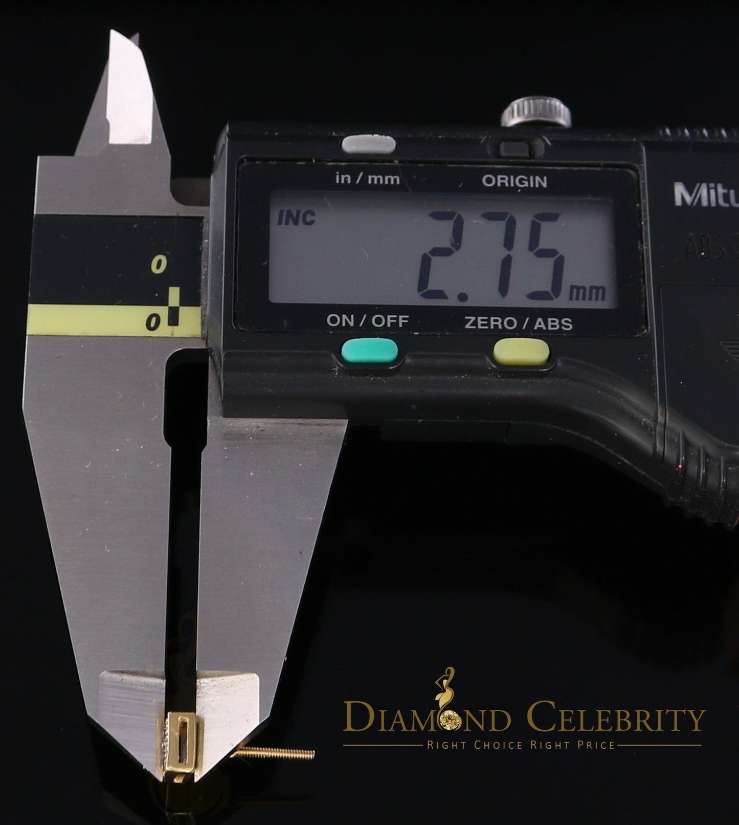 DiamondCelebriteesReal 10K Yellow Gold Square Earrings with 0.10CT Real Diamonds