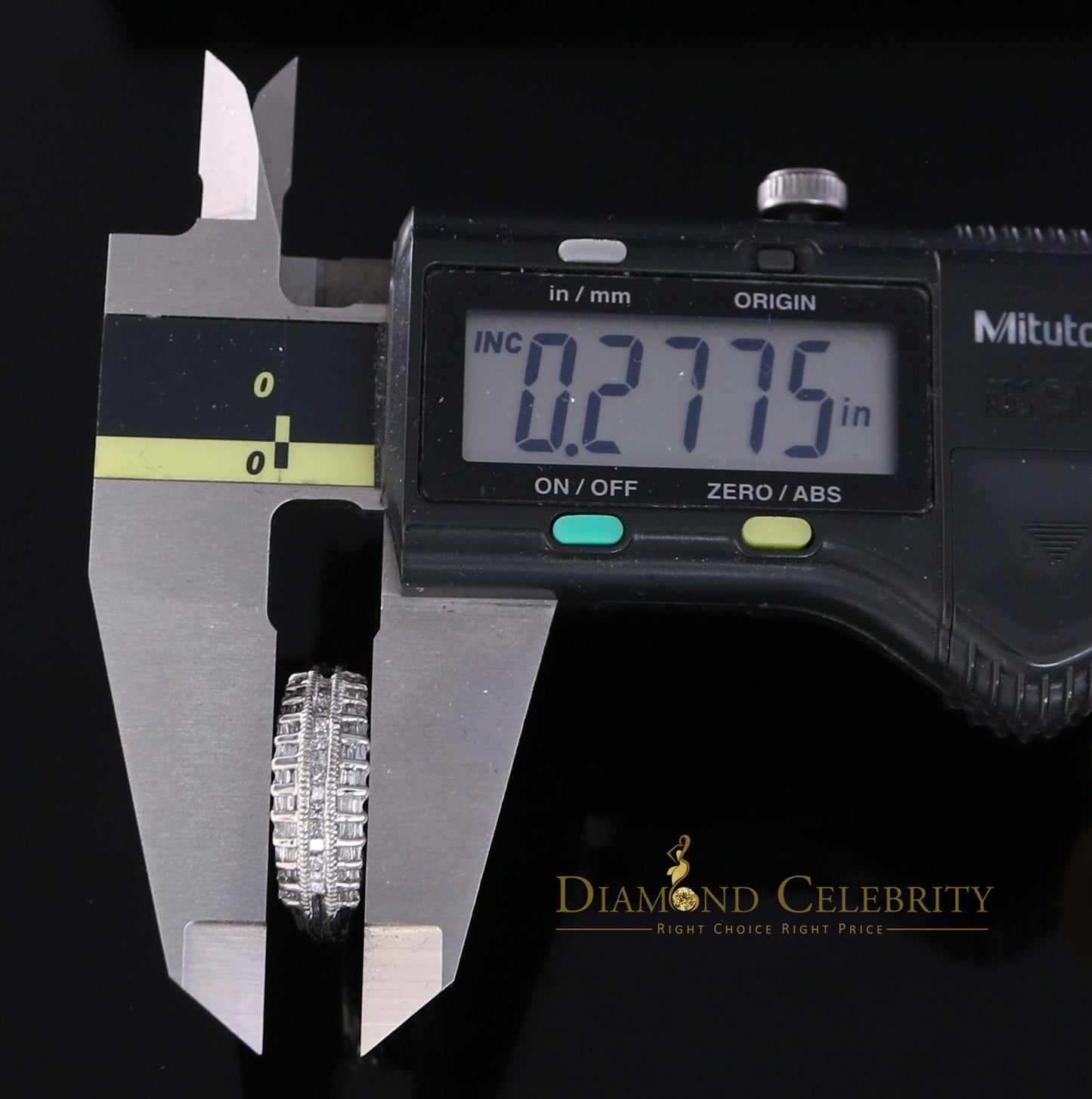 DiamondCelebritees Real 10 kt White Gold with 0.50 CT Genuine Diamond Round Bugget Ring Size 7