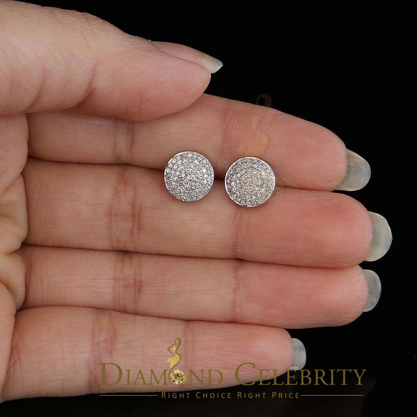 DiamondCelebritees 0.33ct Diamond Stud Earrings For Women White 925 Silver Stud For Men ears