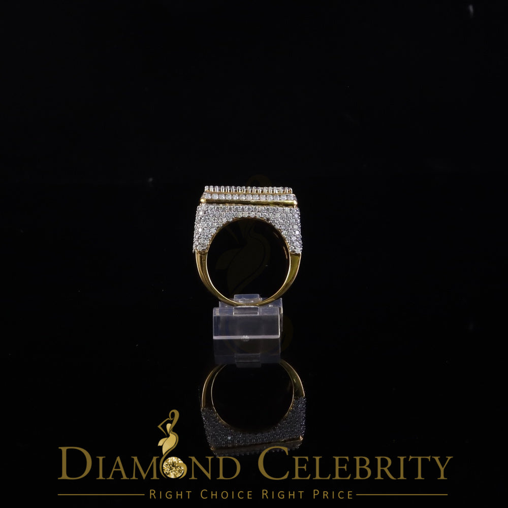 DiamondCelebritees 925 White Silver 6.50ct VVS 'D' Moissanite Rectangle Rings Size 10 for Men's