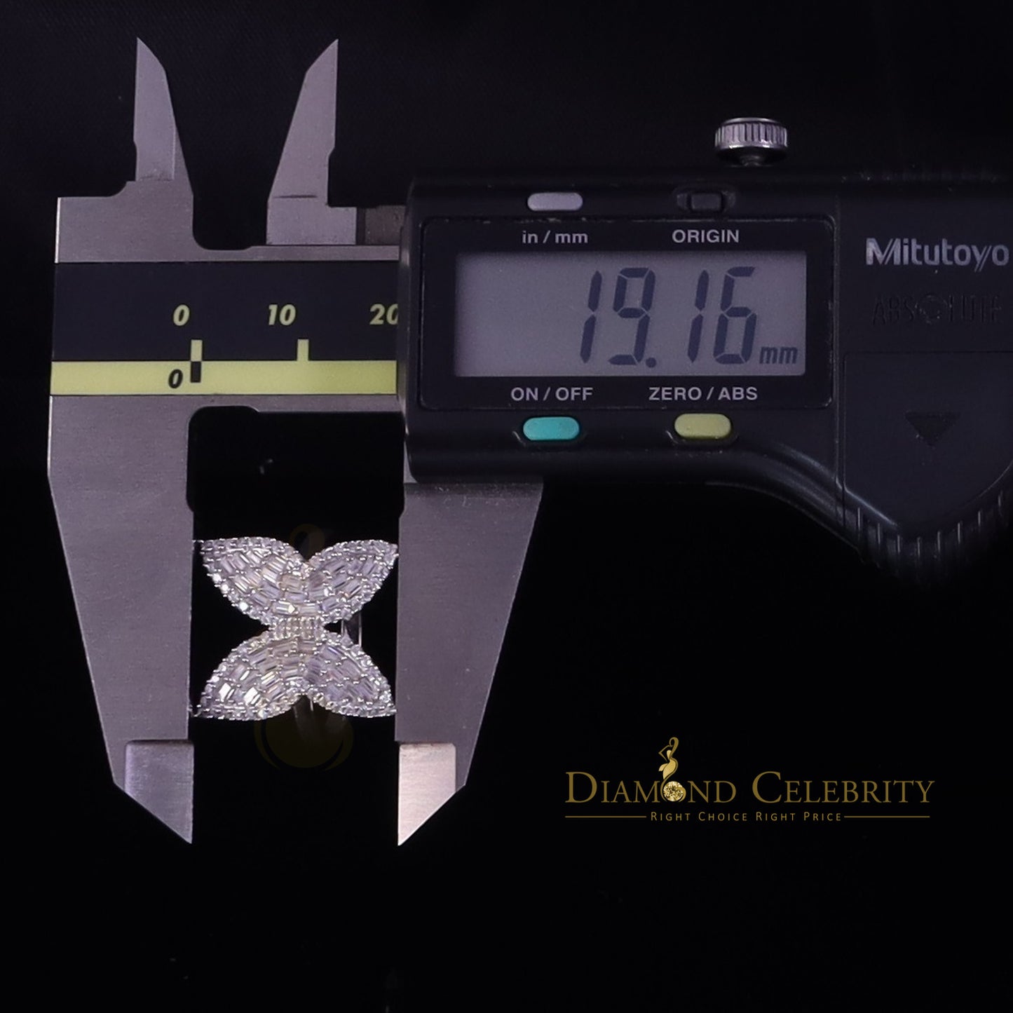 DiamondCelebritees Womens 925 Silver White 1.50ct VVS 'D' Moissanite Butterfly Rings Size 7