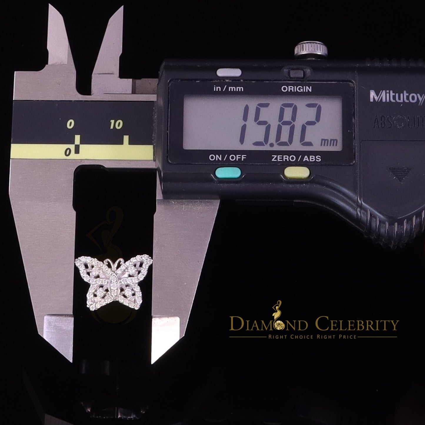 Diamondcelebritees Men's/Women's 925 Silver White 0.50ct VVS 'D' Moissanite Butterfly Stud Earrings