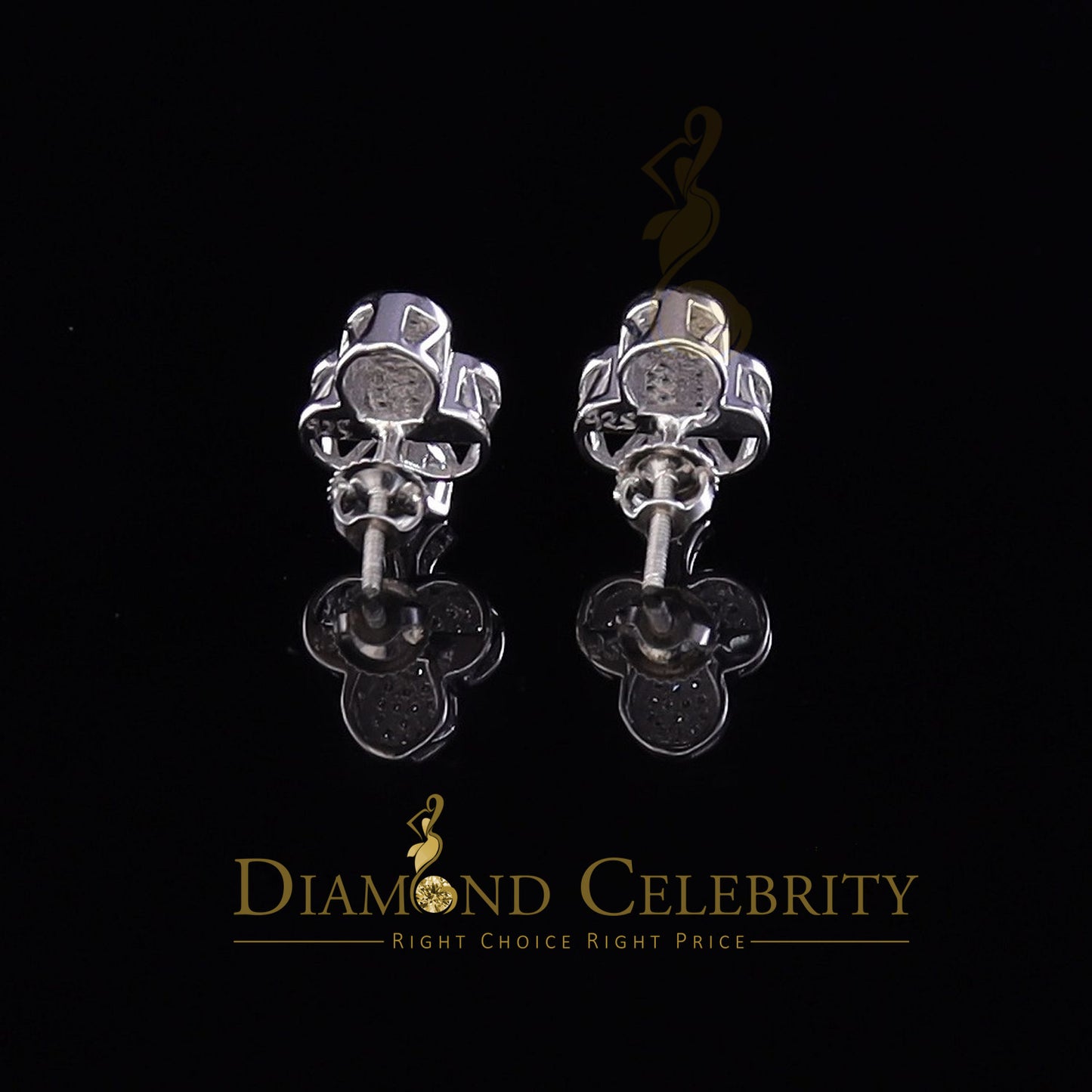 DiamondCelebritees 0.20ct Diamond 925 Sterling White Silver Women's & Men's Club Suit Earrings