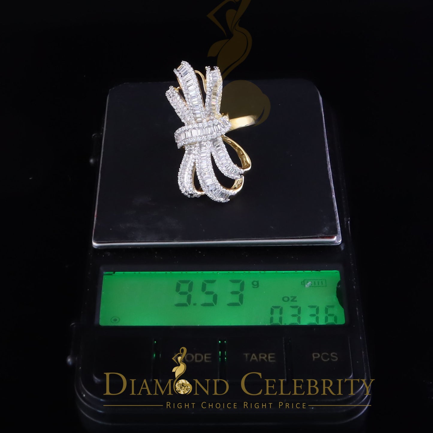 DiamondCelebritees 4.20ct Cubic Zirconia In 925 Sterling Yellow Silver Cocktail Womens Ring Size 9