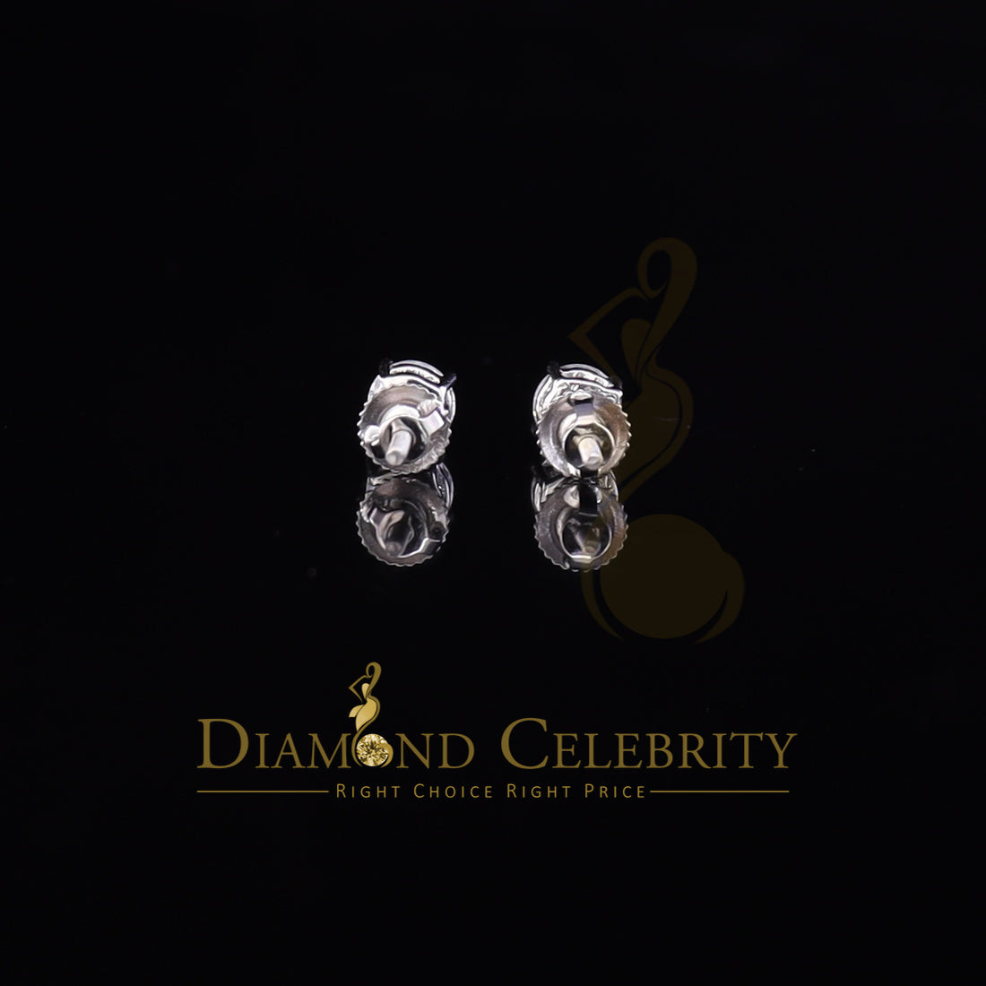 Diamondcelebritees Men's & Women's 925 Silver White 0.66ct VVS 'D' Color Moissanite Stud Earrings