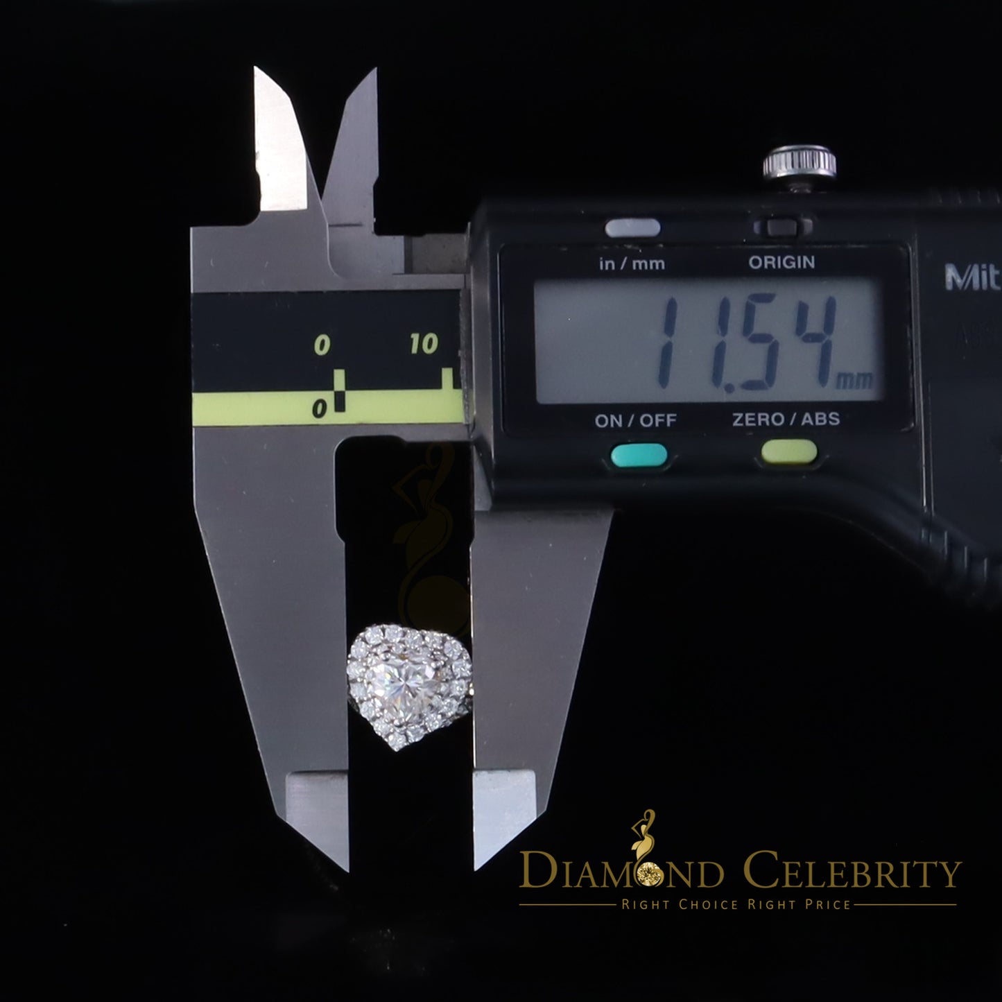 DiamondCelebritees Silver 1.66ct VVS D Heart Shape Moissanite Women Yellow Bridal Heart Ring SZ7