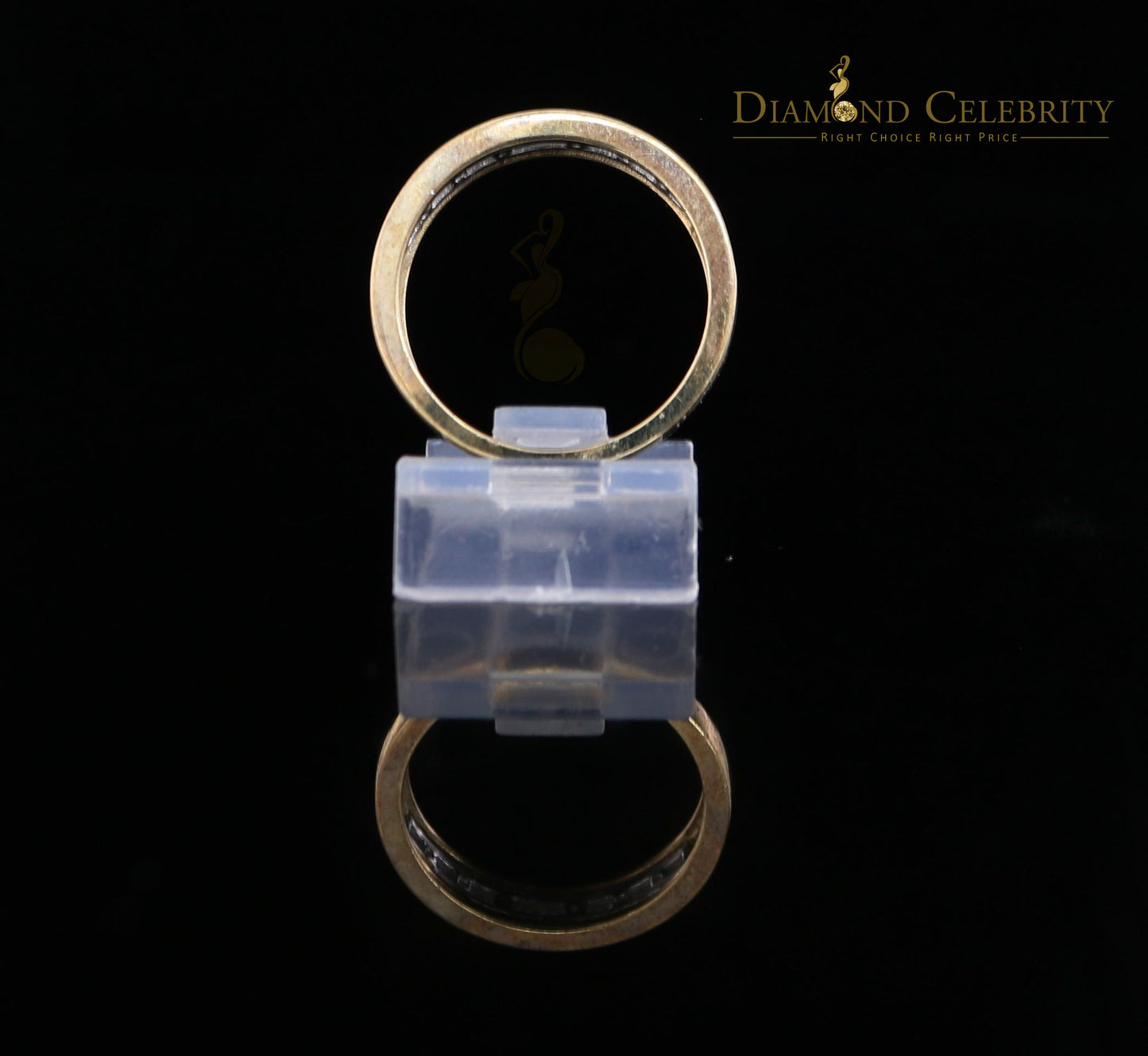 DiamondCelebritees Genuine 0.15CT Diamond Womens Round Band Ring Size 6.5 with 10K Real Yellow Gold