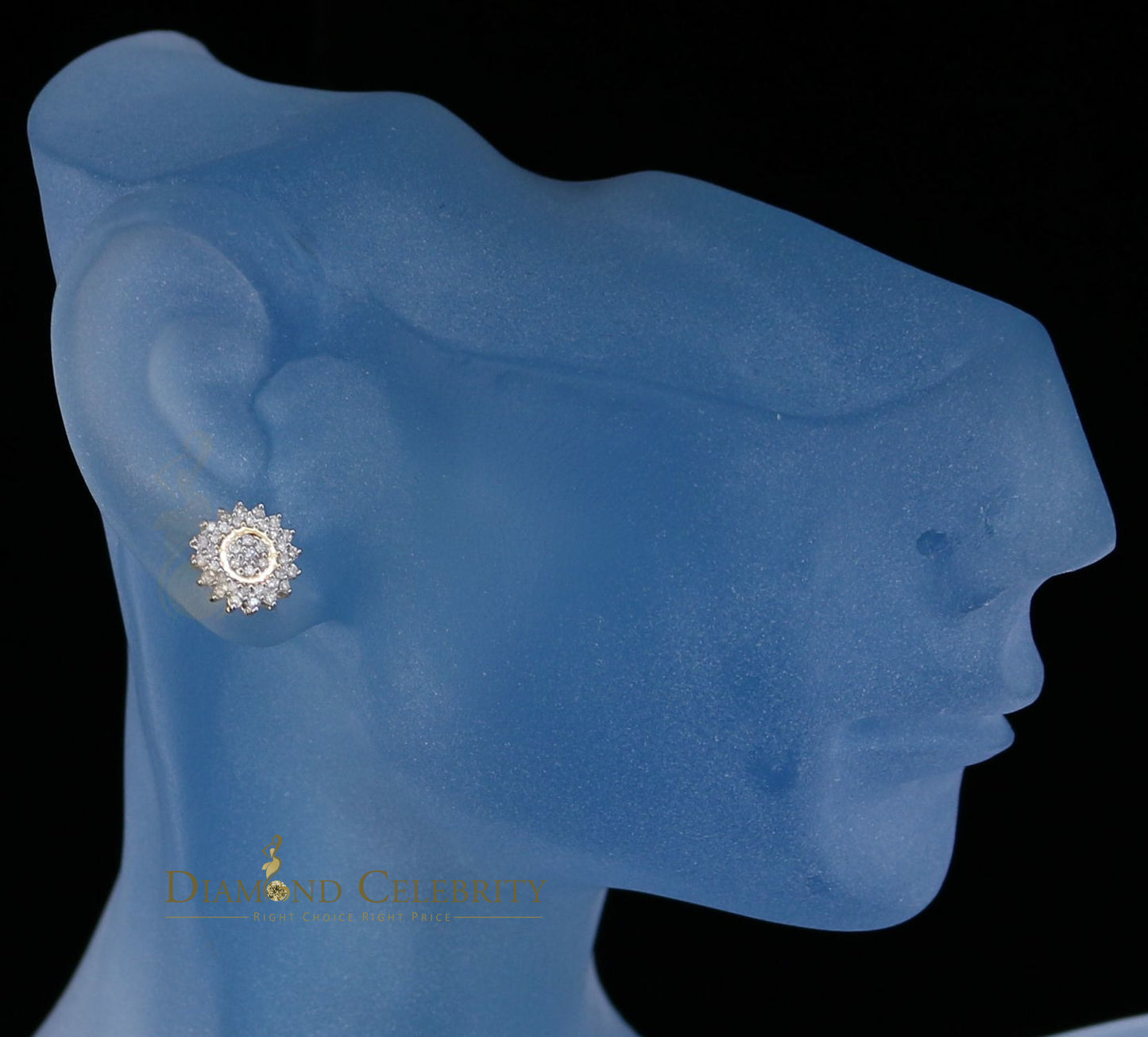 DiamondCelebritees10K Real Yellow Gold with 0.35CT Real Diamond Men's/Women's Stud Earrings