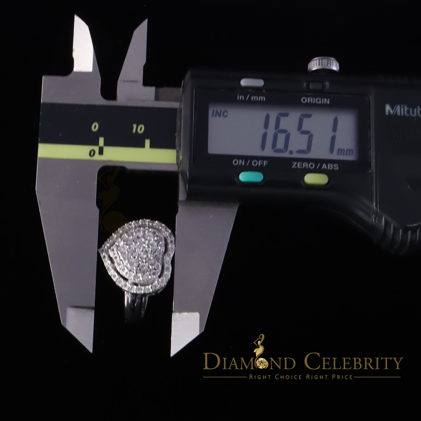 DiamondCelebritees New Puffy Heart Ring SZ 7 Real Diamond 0.25ct White 925 Sterling Silver Womens