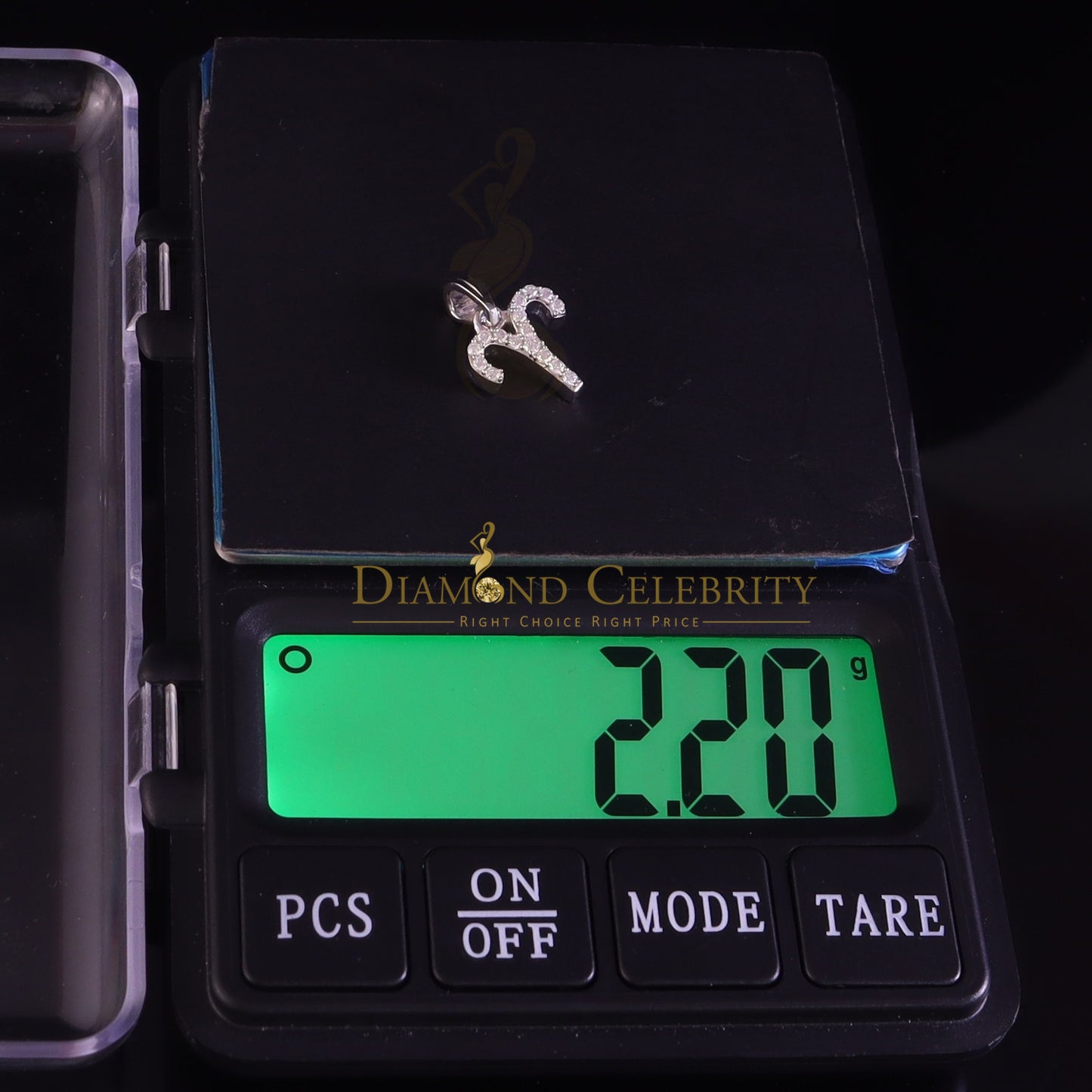 DiamondCelebritees 0.42ct Cubic Zirconia White Silver ARIES-APRIL Month Pendant for Men's & Women's