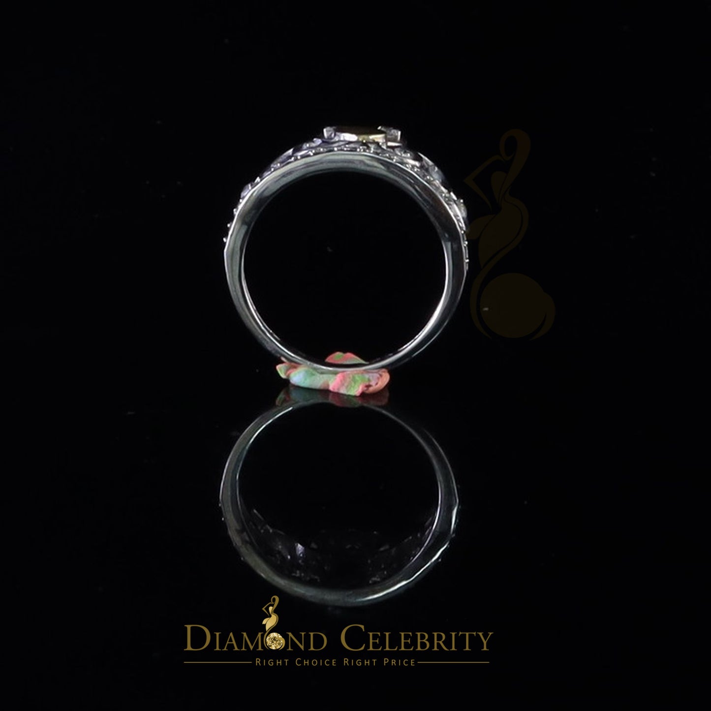 DiamondCelebritees 925 Sterling White Silver 0.61ct Cubic Zirconia Luxury Womens Crown Ring Size 7