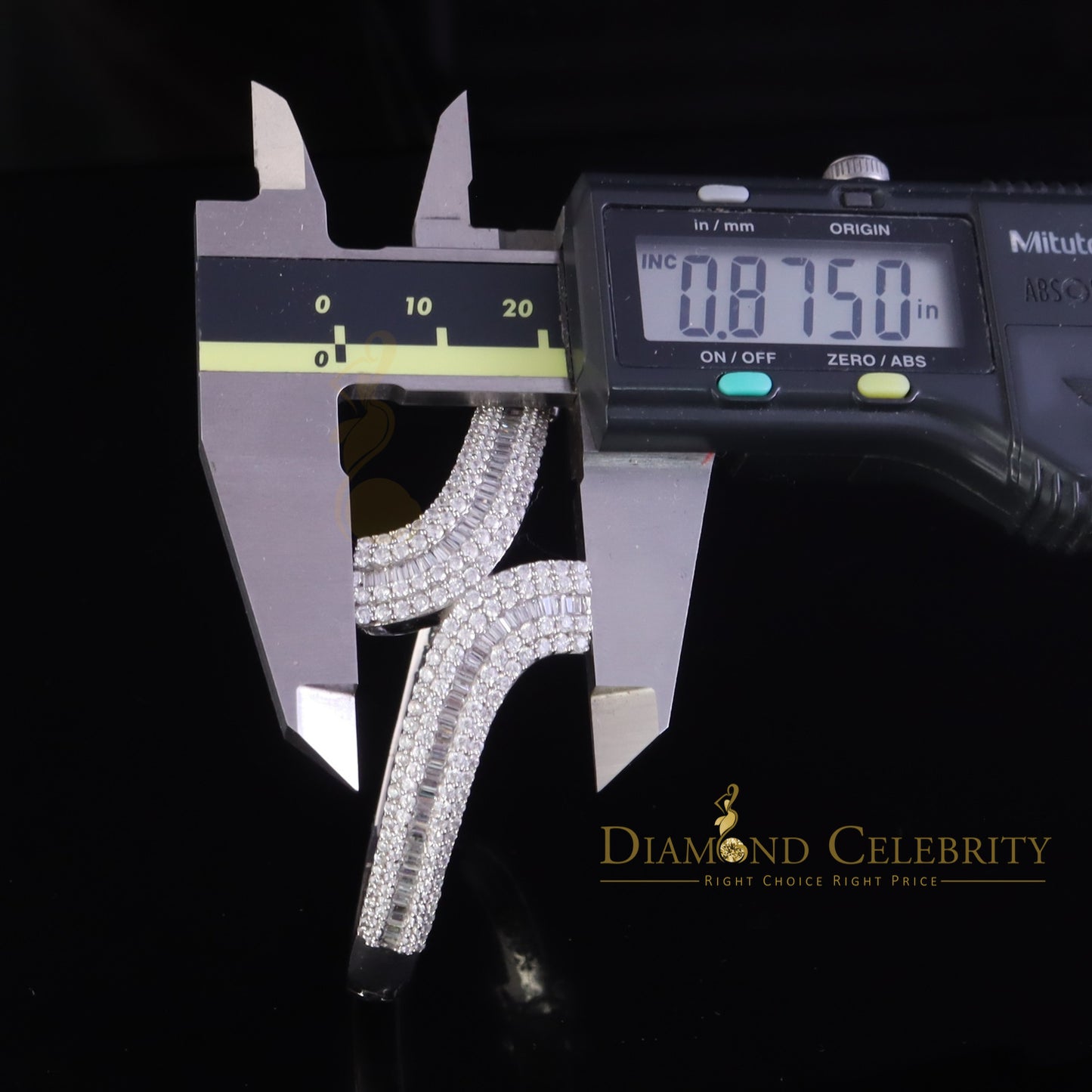 DiamondCelebritees 6.50ct Cubic Zirconia Round Brilliant White 925 Sterling Silver Baguette Bangle