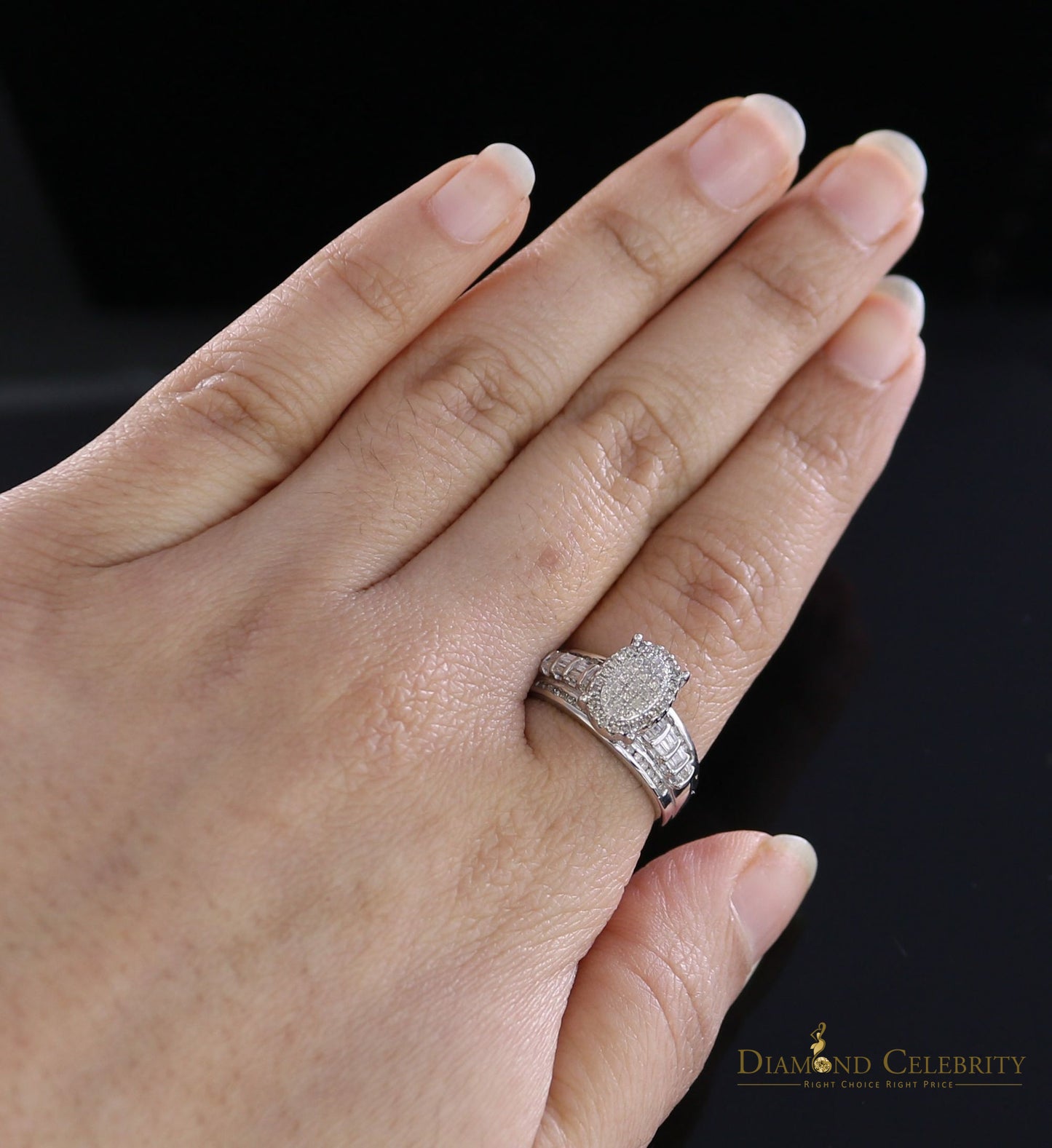 DiamondCelebritees 0.50 CT Real Diamond Womens Sterling Silver White Ring Size 7 marquise shape