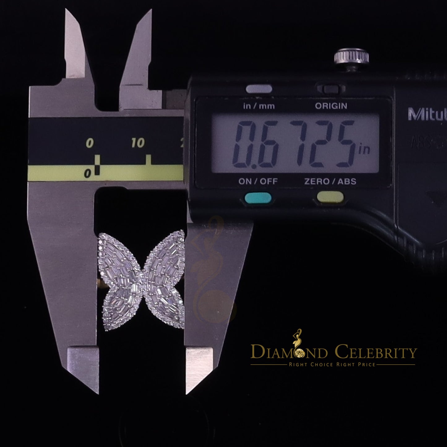 DiamondCelebritees Men's/Womens 925 Silver Yellow 1.50ct VVS 'D' Moissanite Butterfly Rings Size 7