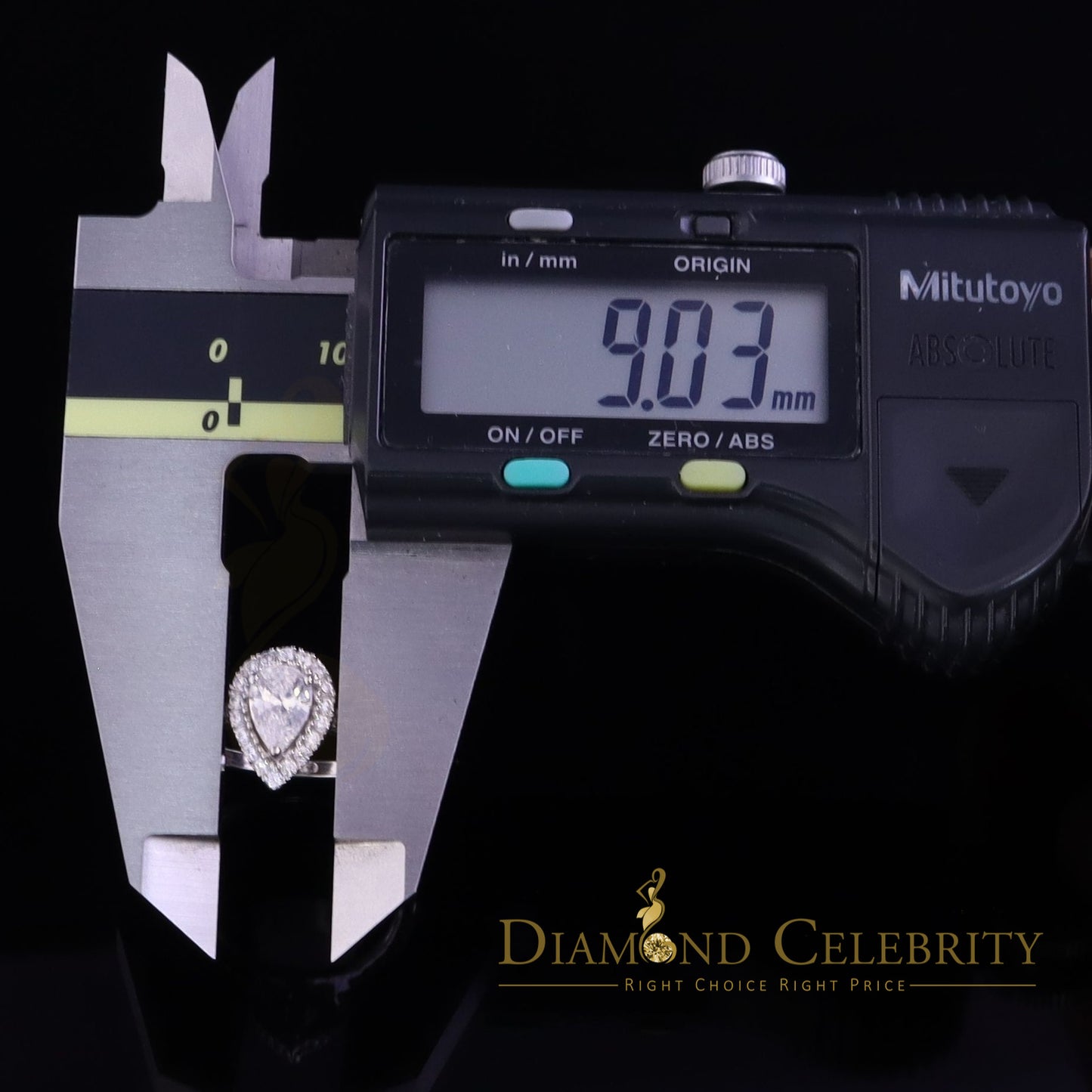 DiamondCelebritees 1.72ct Cubic Zirconia 925 White Silver Pear Engagement Men's/Womens Ring Size 7