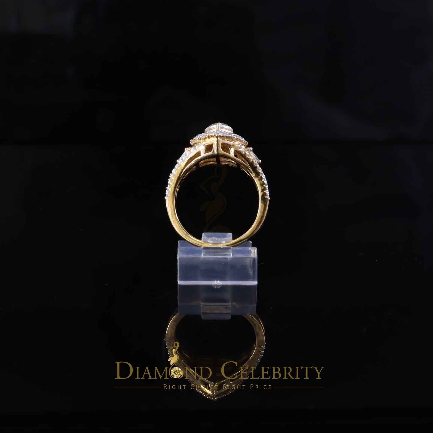 DiamondCelebritees Heart Ring Sz 7 for Women's 925 Yellow Sterling Silver 1.50ct VVS 'D' Moissanite