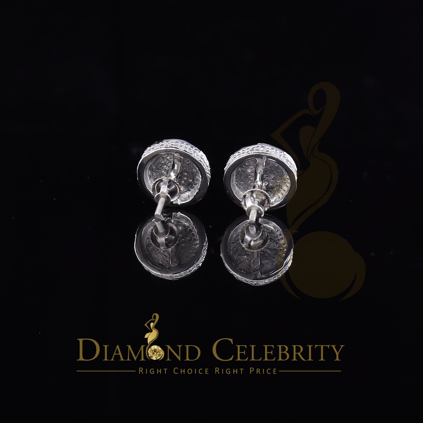 DiamondCelebritees 925 Sterling White Silver 0.33ct Diamond Hip Hop Men's & Women's Emoji Earrings