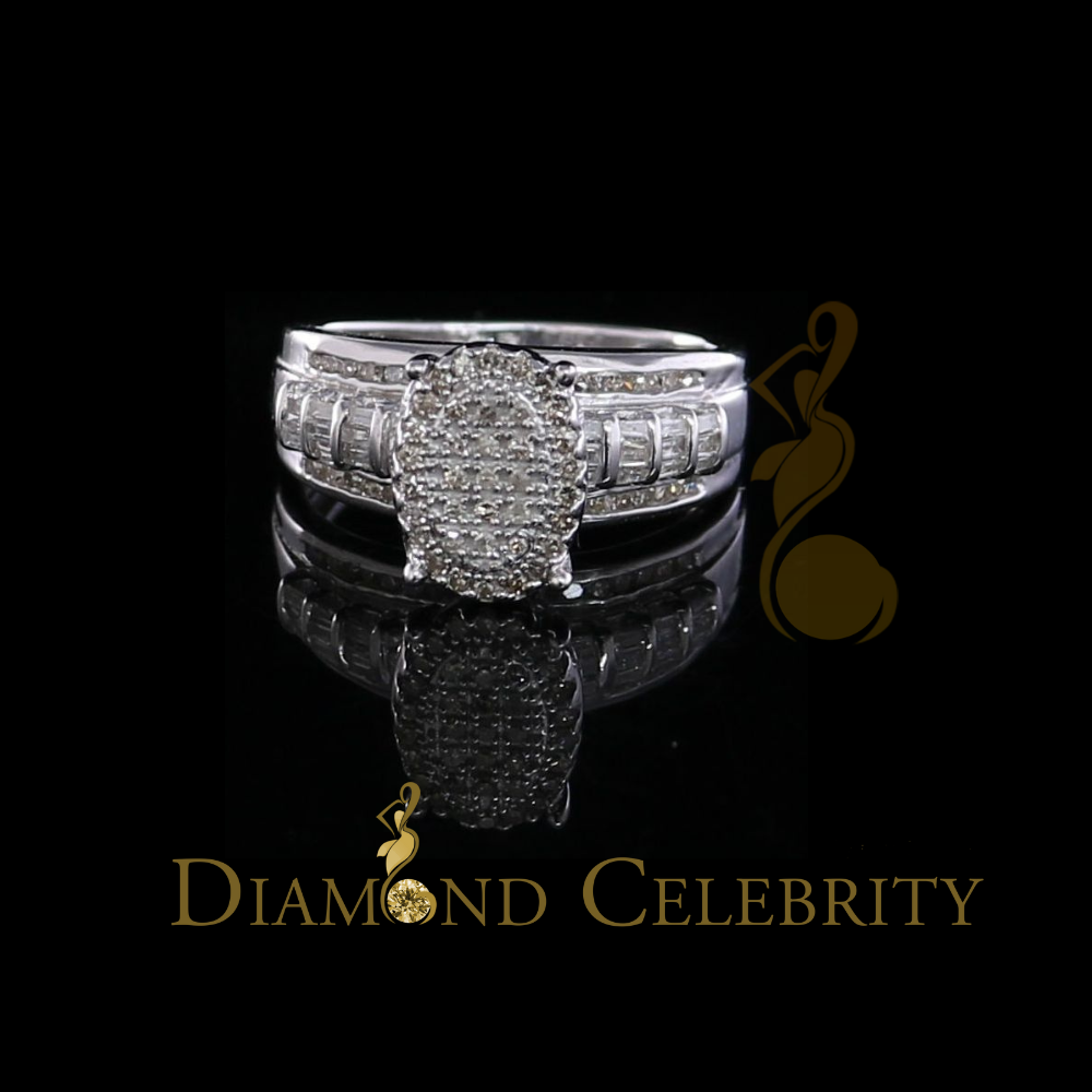 DiamondCelebritees 0.50 CT Real Diamond Womens Sterling Silver White Ring Size 7 marquise shape