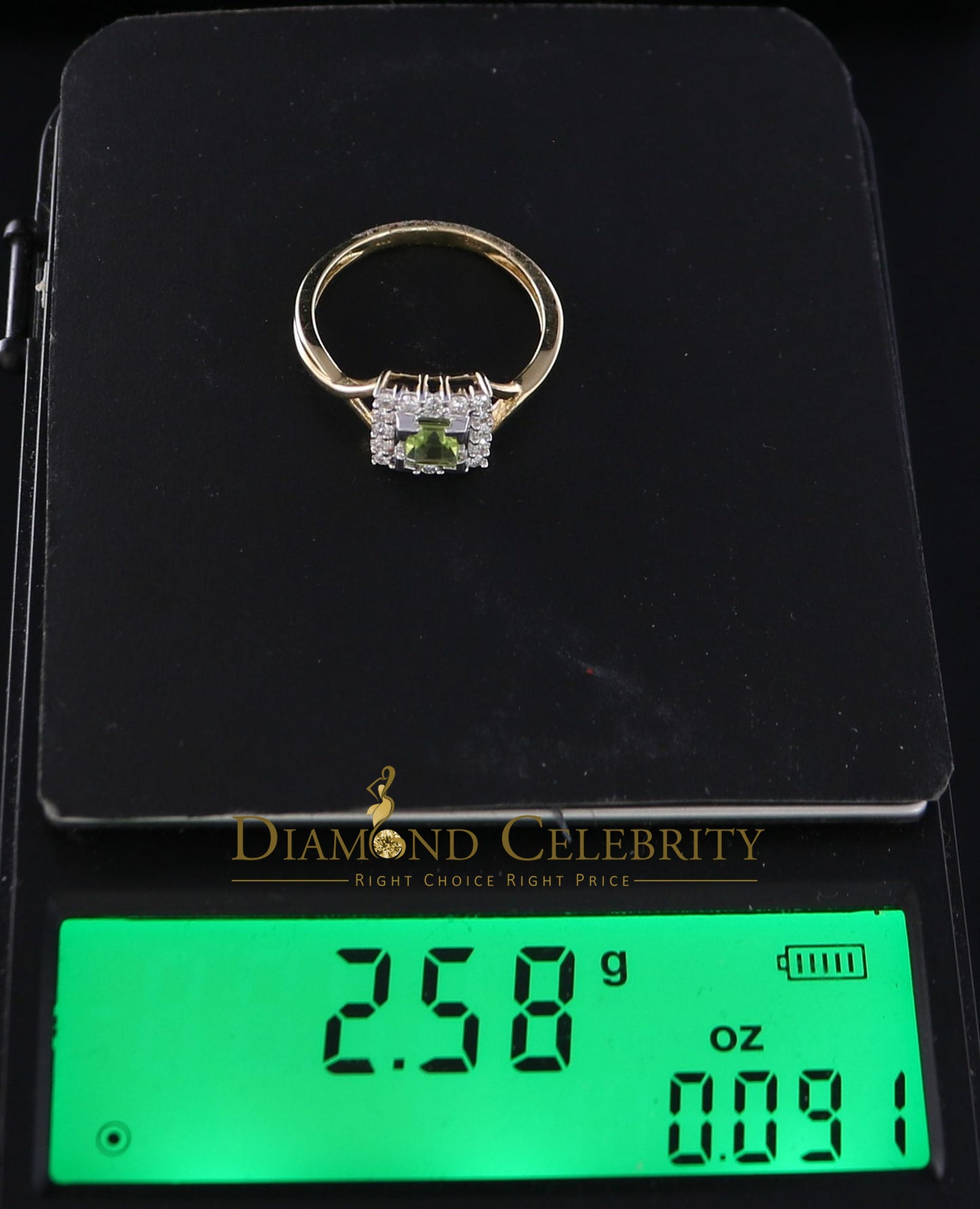 DiamondCelebritees Real 14 kt Yellow Gold 0.25 CT Real Diamond SQUARE Shape Womens Ring Size 6.5