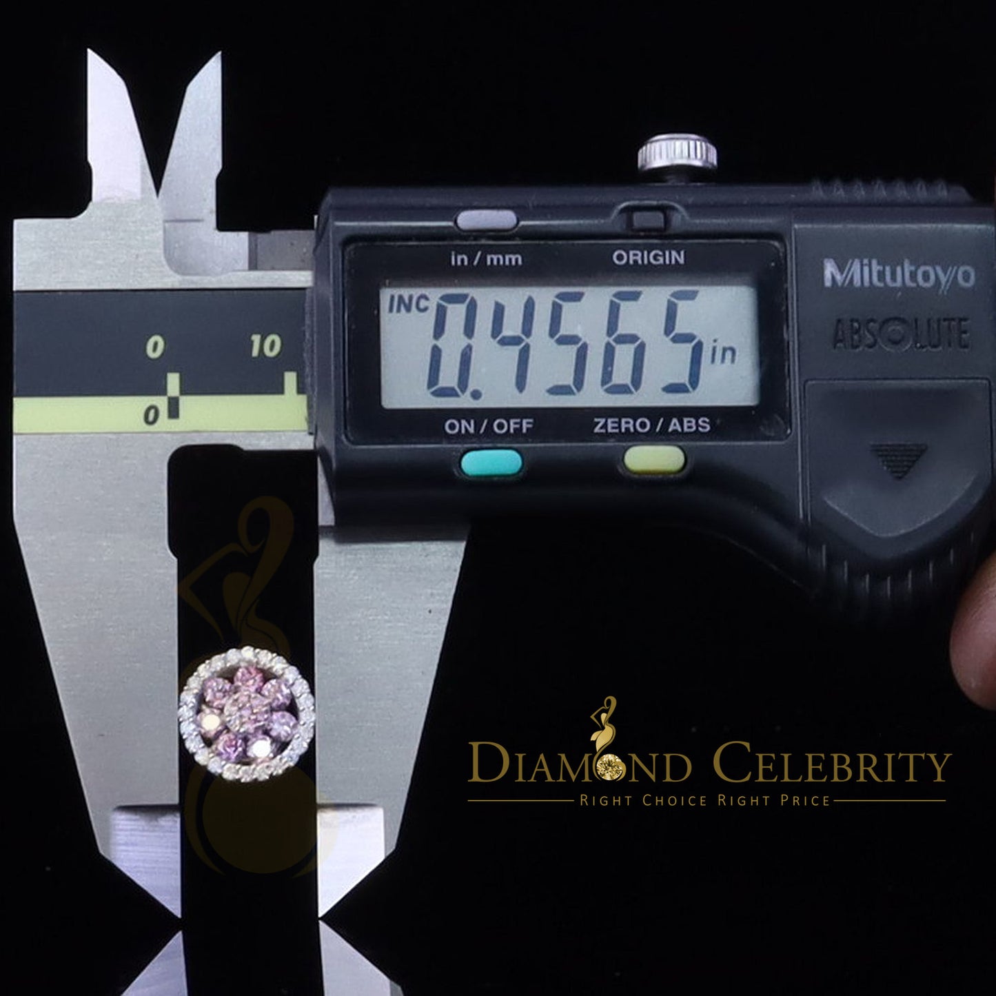 Diamondcelebritees Women's 925 Silver White 1.50ct VVS 'D' Pink Moissanite Round Stud Earrings