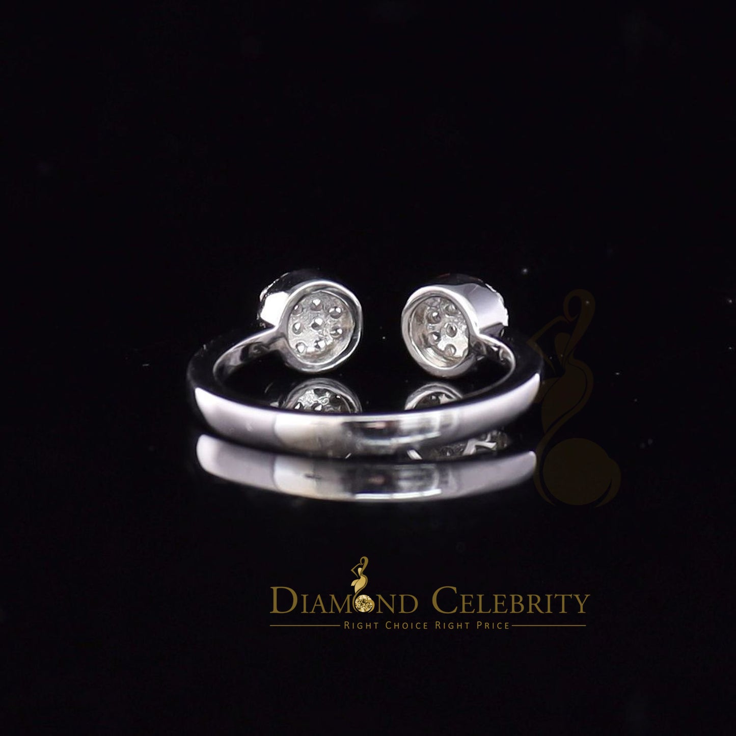 DiamondCelebritees 0.33ct Sterling Silver Shiny White 925 Cubic Zirconia Round Womens Ring Size 6