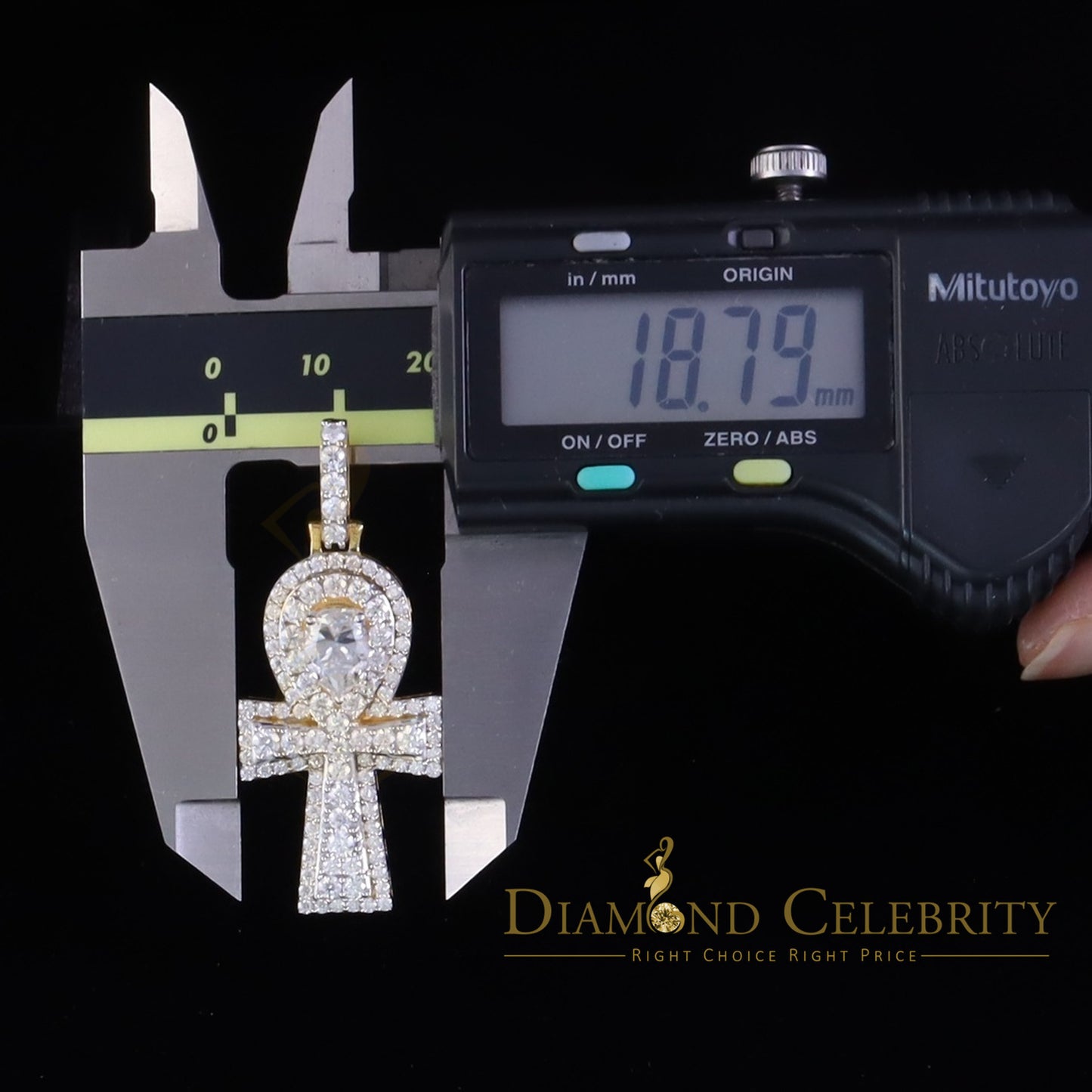 Diamondcelebritees New Ankh Pendant 925 Yellow Silver Sterling 3.50ct VVS D Moissanite Men's/Womens