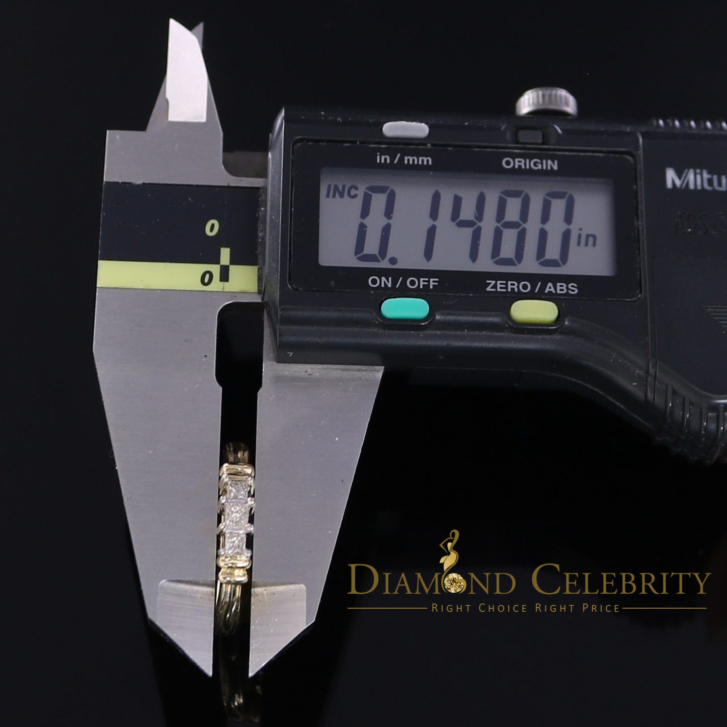 DiamondCelebritees Real 14kt Yellow Gold with 0.25CT Real Diamond Past Present Future Ring Size 7