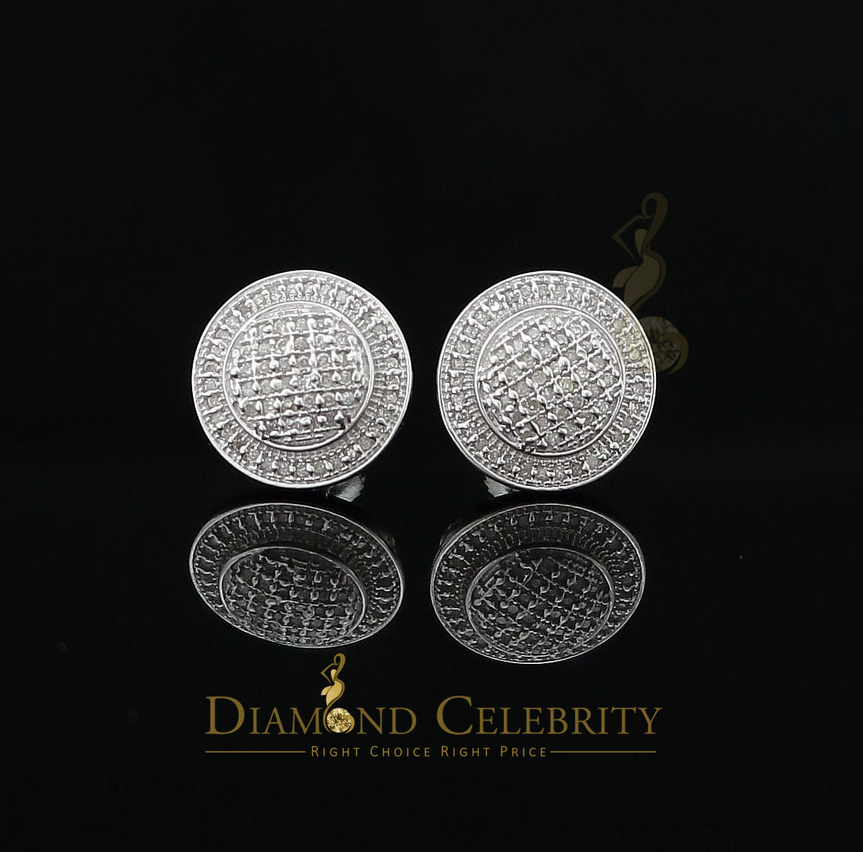 DiamondCelebritees Aretes Para Hombre Square 925 White Silver 0.33ct Diamond Women & Men Earrings
