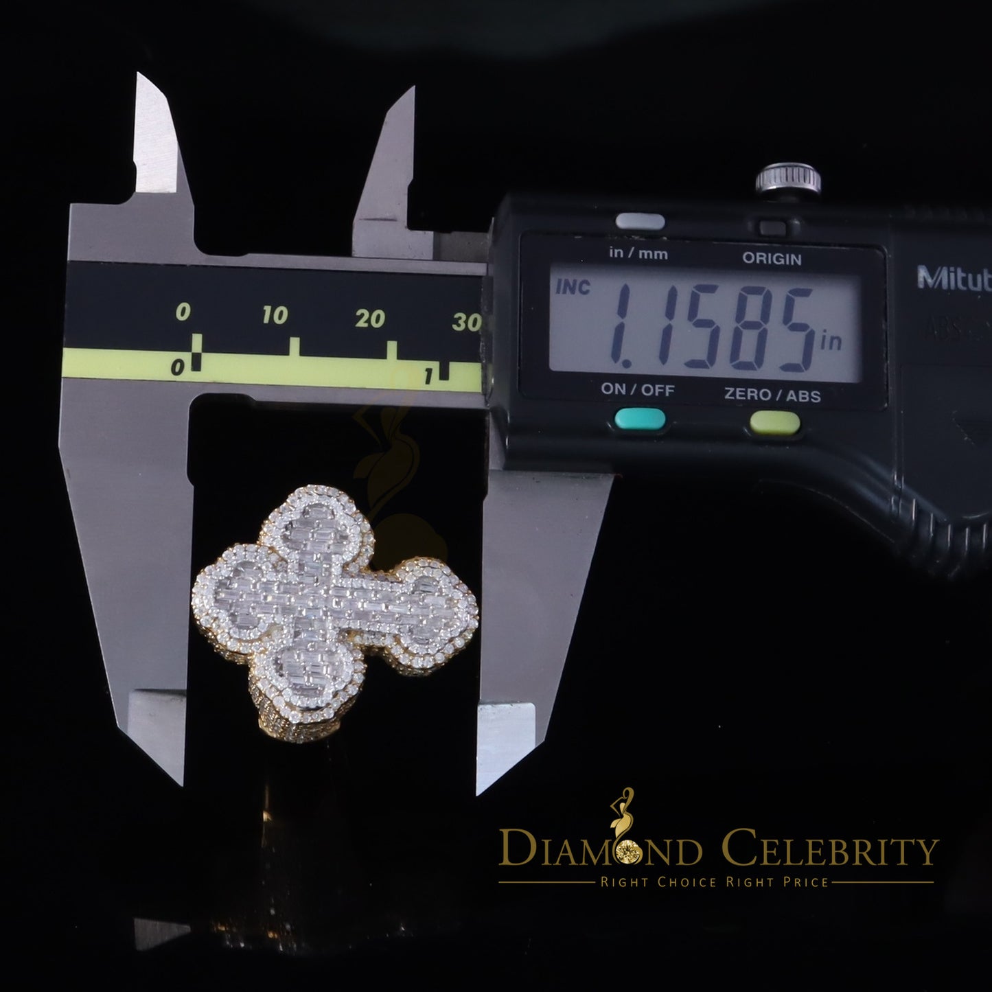 DiamondCelebritees New 925 Sterling Silver 6.00ct VVS D Moissanite Rings Size 10 Yellow Cross Men's