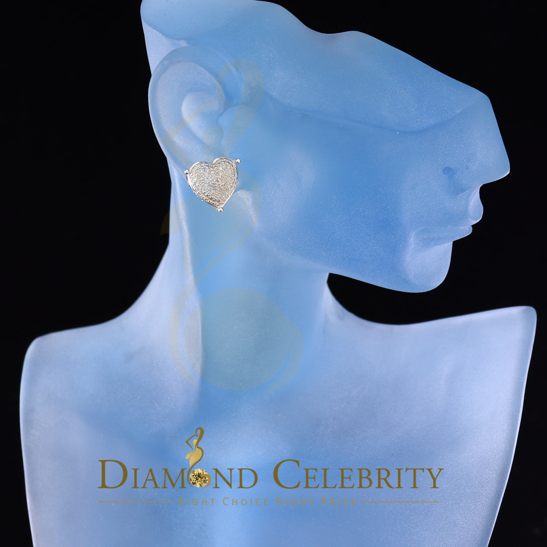 DiamondCelebritees Style Heart 925 White Silver 0.25ct Diamond Women's & Men's Fashion Earrings