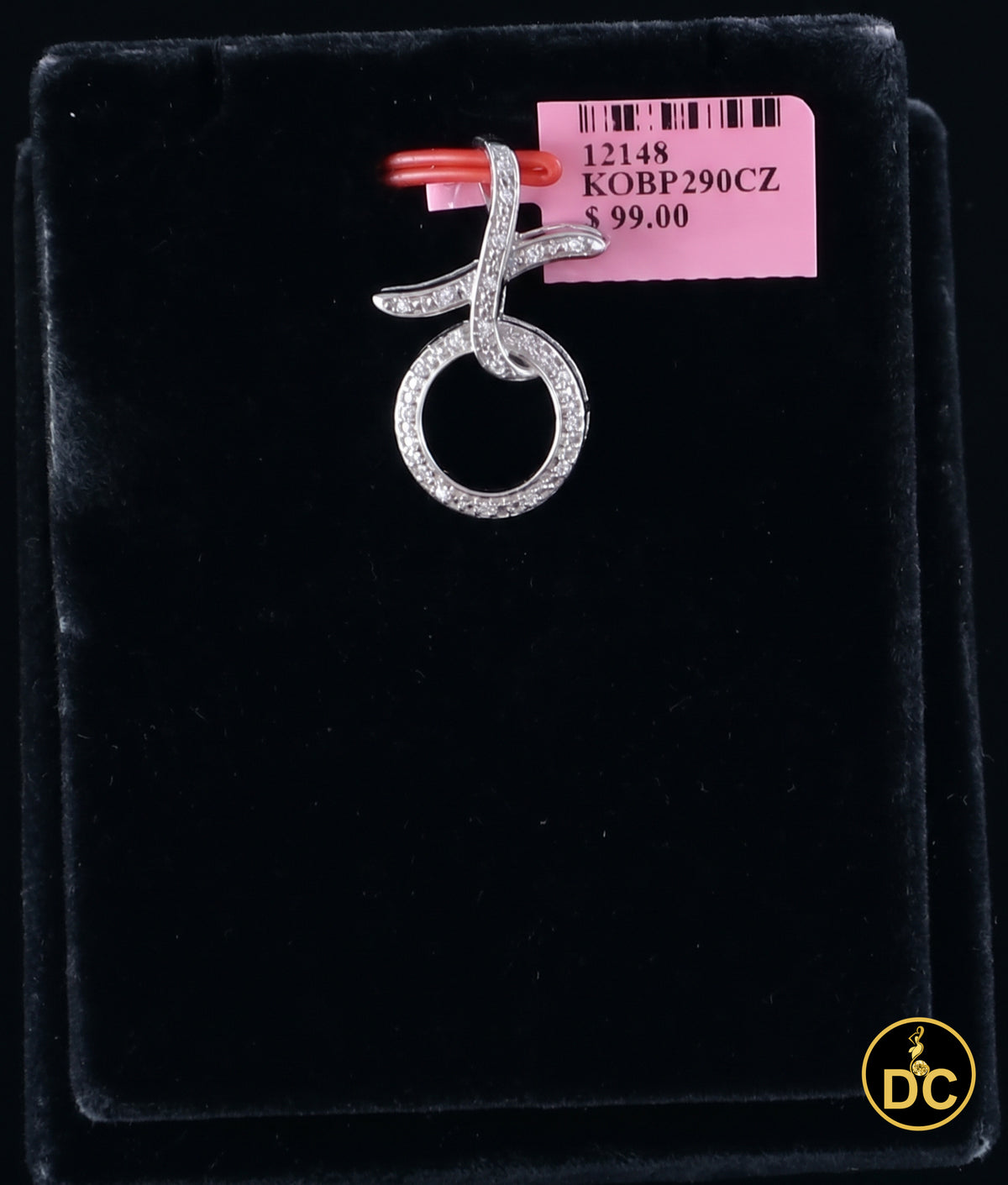 DiamondCelebritees 925 Sterling Silver White HUG & KISS Shape 1.00 inch 0.21ct CZ XO Pendant