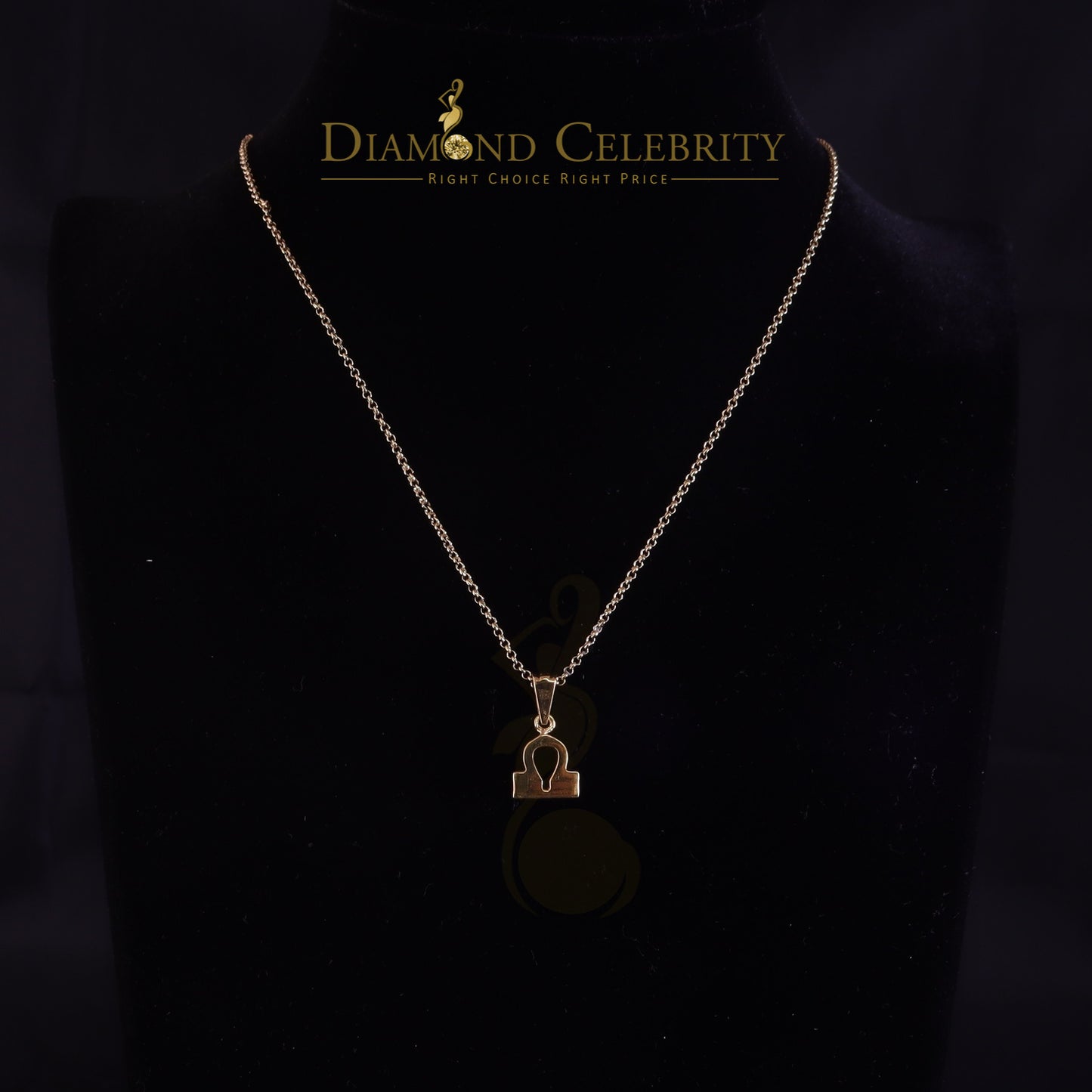 DiamondCelebritees 0.43ct Cubic Zirconia Yellow Silver LIBRA OCTOBER Month Men's & Women's Pendant