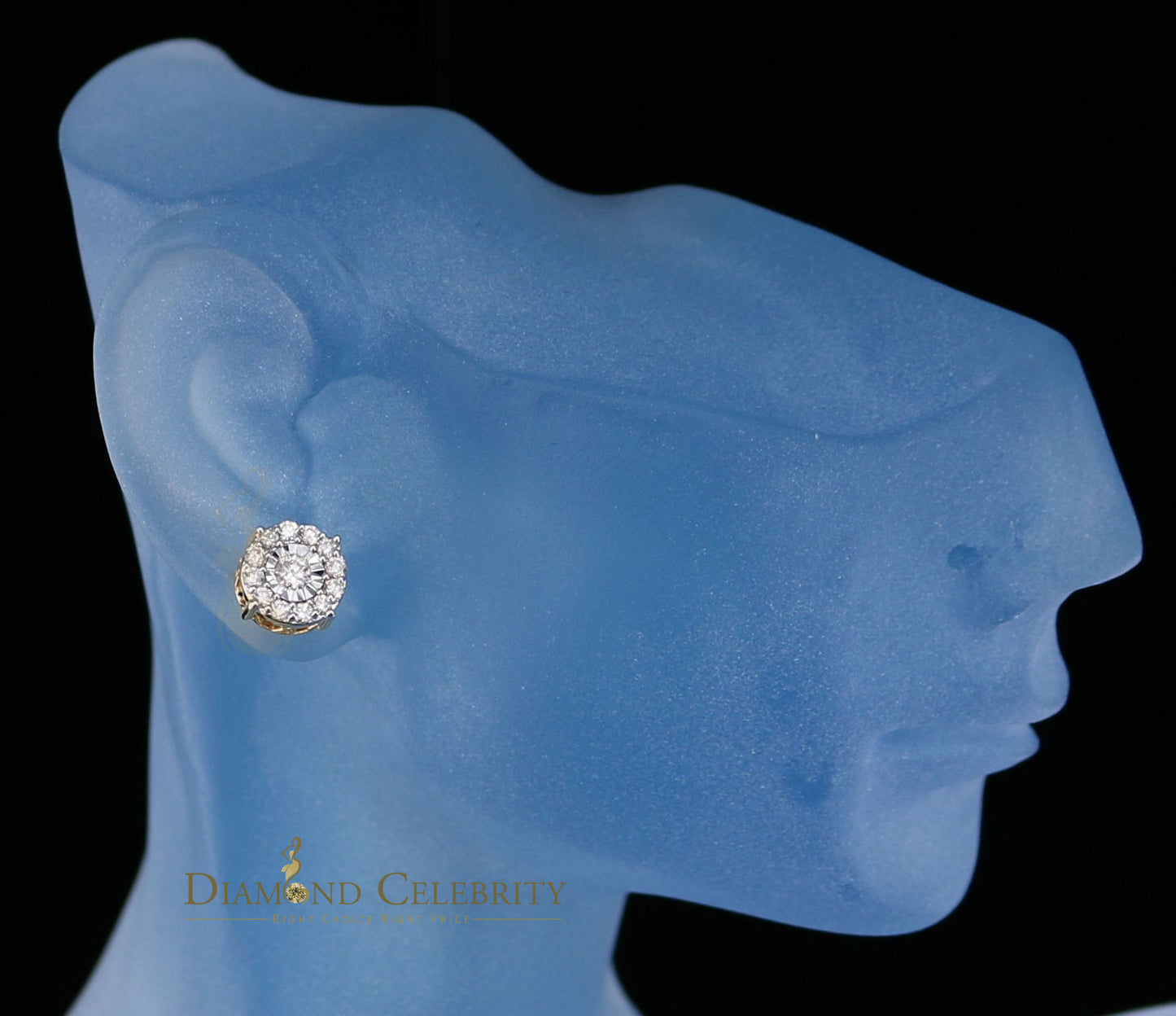 DiamondCelebritees10K Real Yellow Gold with 0.75CT Real Diamond Men's/Women's Stud Earrings