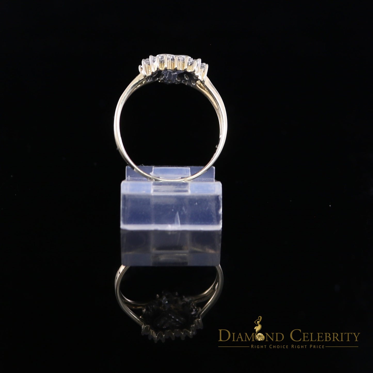 DiamondCelebritees Yellow Real 10 KTGold with 0.33 CT Real Diamond Heart Shape Womens Ring SZ 6.5