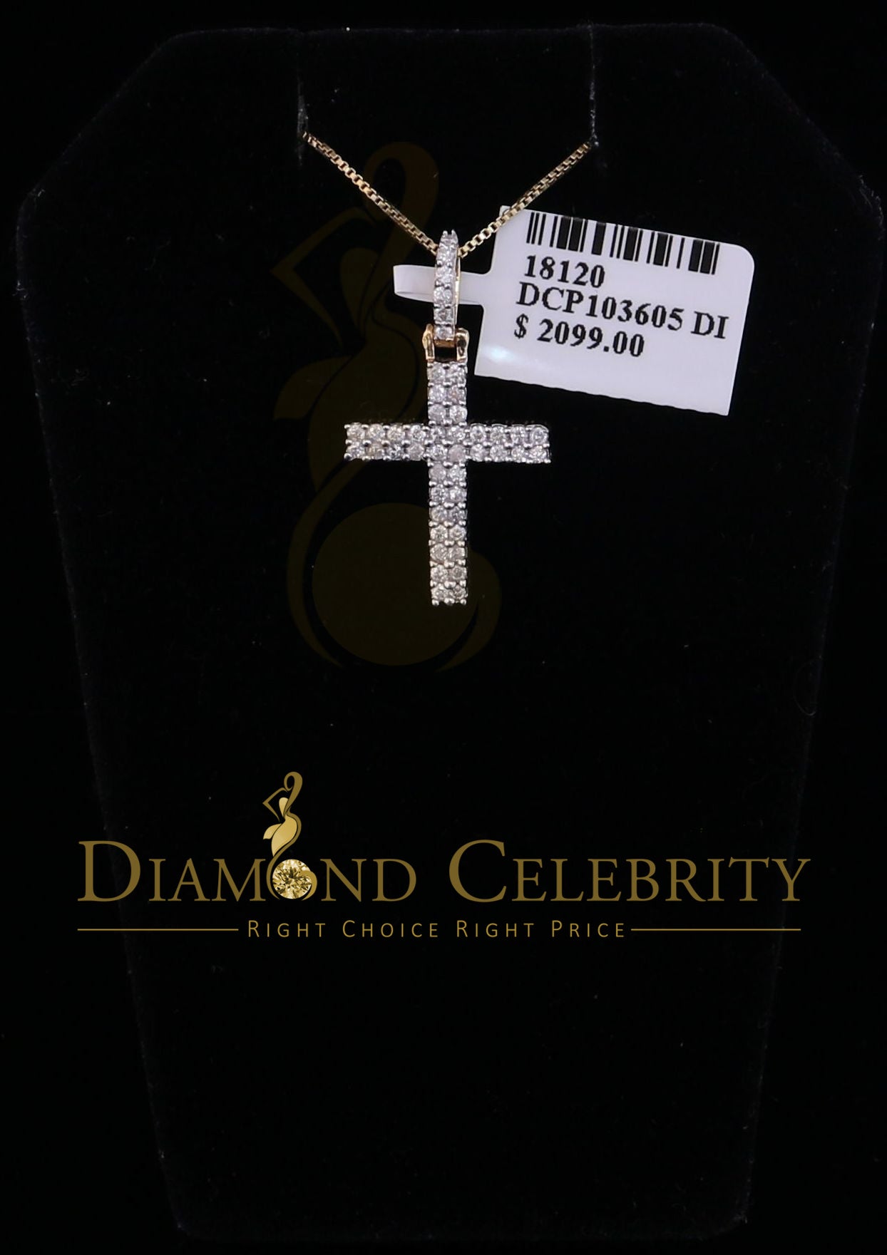 DiamondCelebritees 10k Real Gold Real Diamond 0.50ct CROSS Charm FASHION Yellow Style Pendant