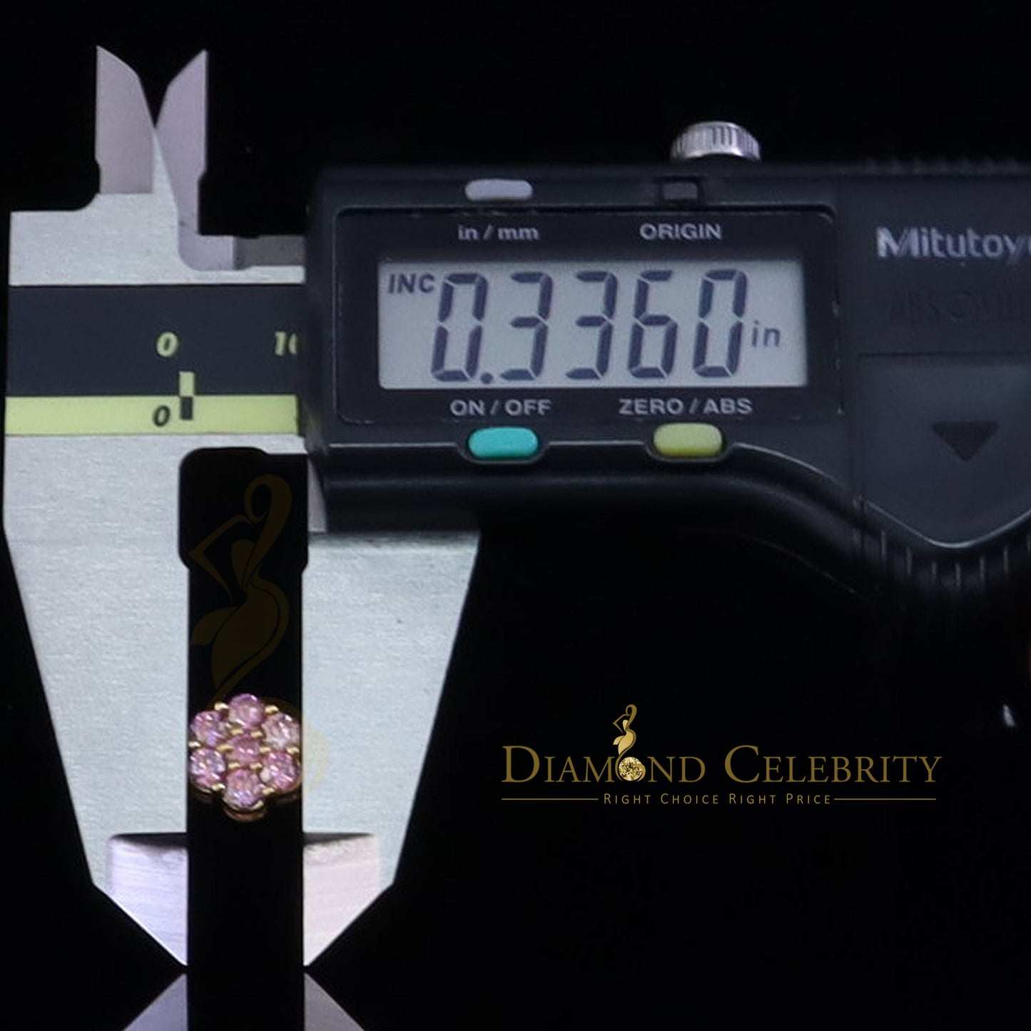 DiamondCelebritees Mens/Women's 925 Silver Yellow 1.66ct VVS D Pink Moissanite Floral Stud Earrings