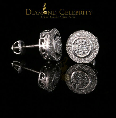 DiamondCelebritees 925 Sterling White Silver 1.59ct Cubic Zirconia Round Women's Stud Earrings