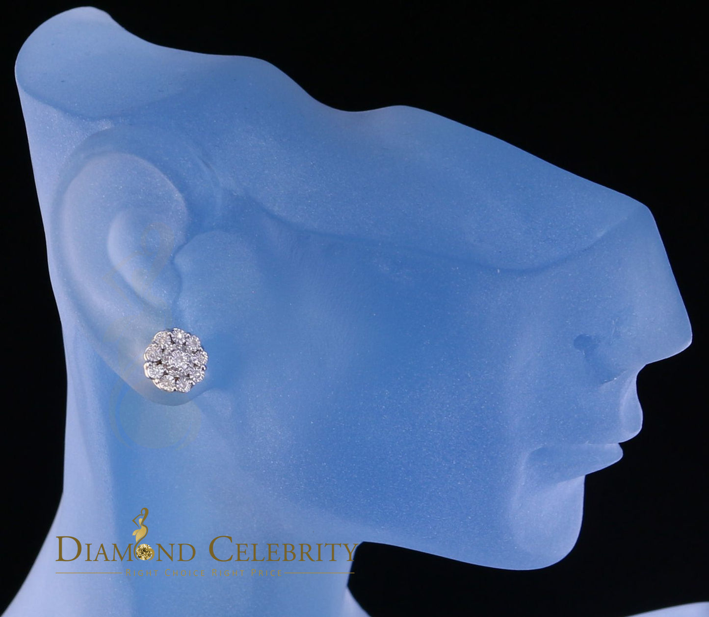 DiamondCelebritees10K Real Yellow Gold Real Micro Diamond 0.15CT Men's/Women's Stud Earring