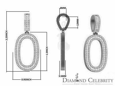 DiamondCelebritees White 925 Sterling Silver Numberic Number '7' Pendant with 3.66ct Cubic Zirconia