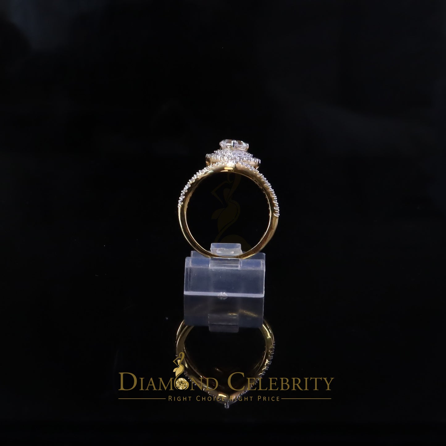 DiamondCelebritees Silver 1.66ct VVS D Heart Shape Moissanite Women Yellow Bridal Heart Ring SZ7