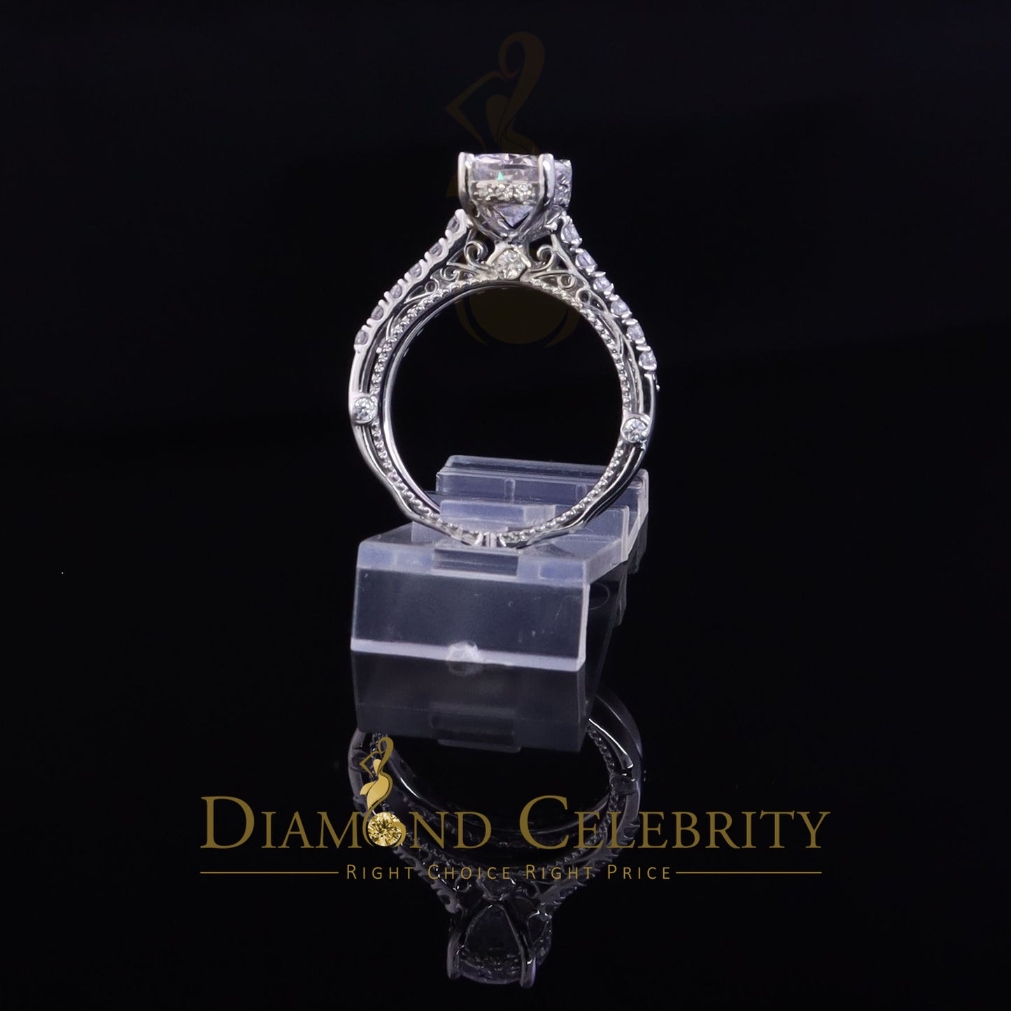 DiamondCelebritees White 5.68ct Cubic Zirconia 925 Sterling Silver Bridal Style Womens Ring SZ 7