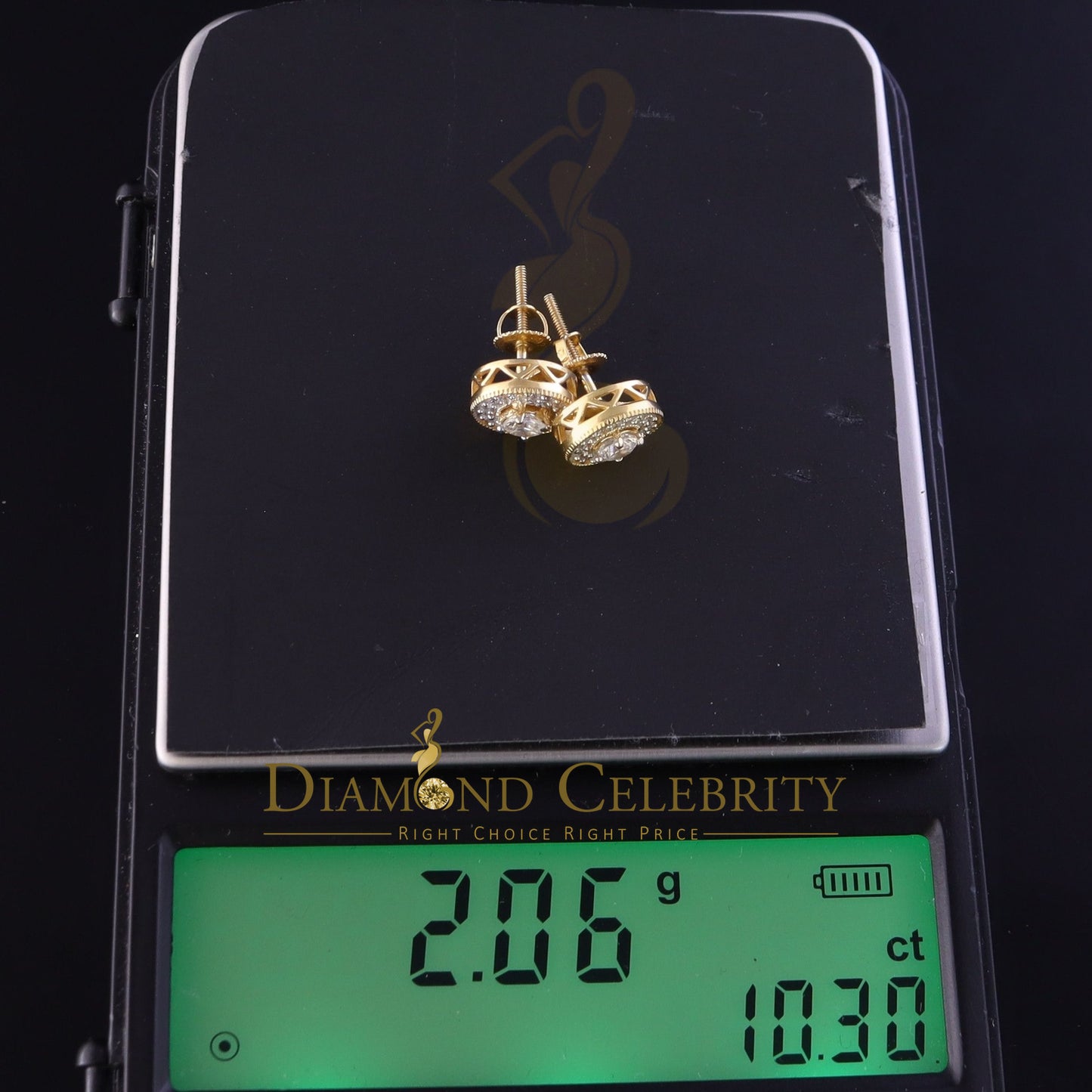 DiamondCelebritees Yellow 0.82ct Sterling Silver 925 Cubic Zirconia Women's Hip Hop Round Earrings