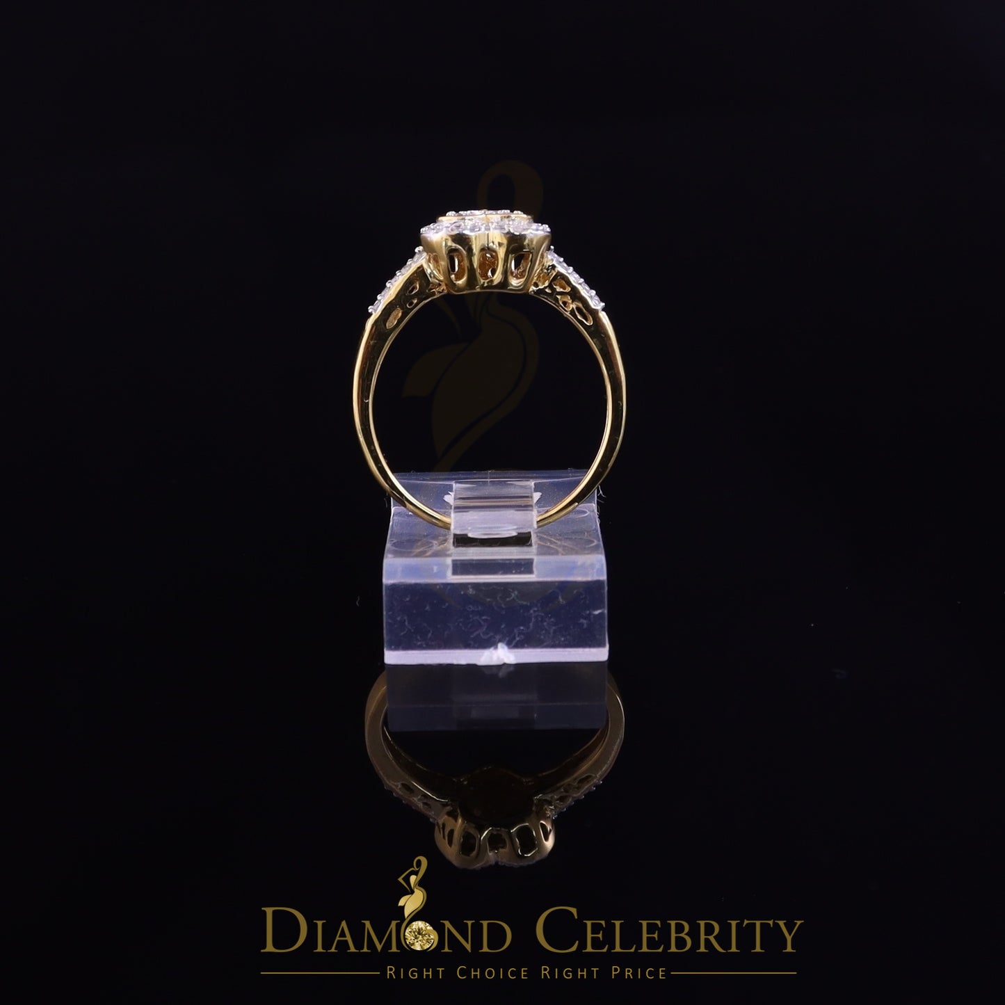 DiamondCelebritees 925 Silver 0.59ct Shiny Cubic Zirconia Yellow Heart Engagement Womens Ring SZ 7