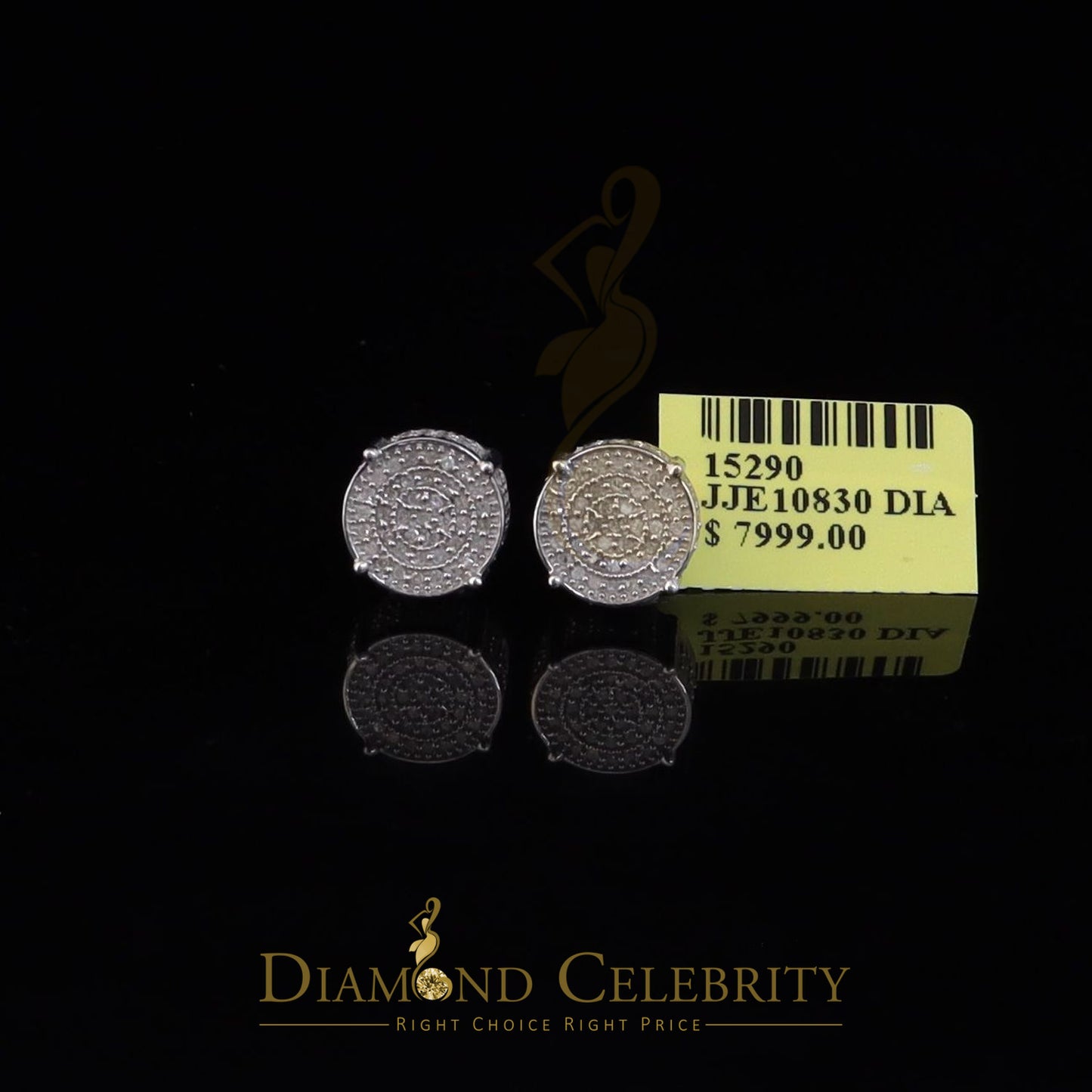 DiamondCelebritees 925 Sterling Silver White Hip Hop 0.40ct Diamond Men's/ Women's Stud Earrings