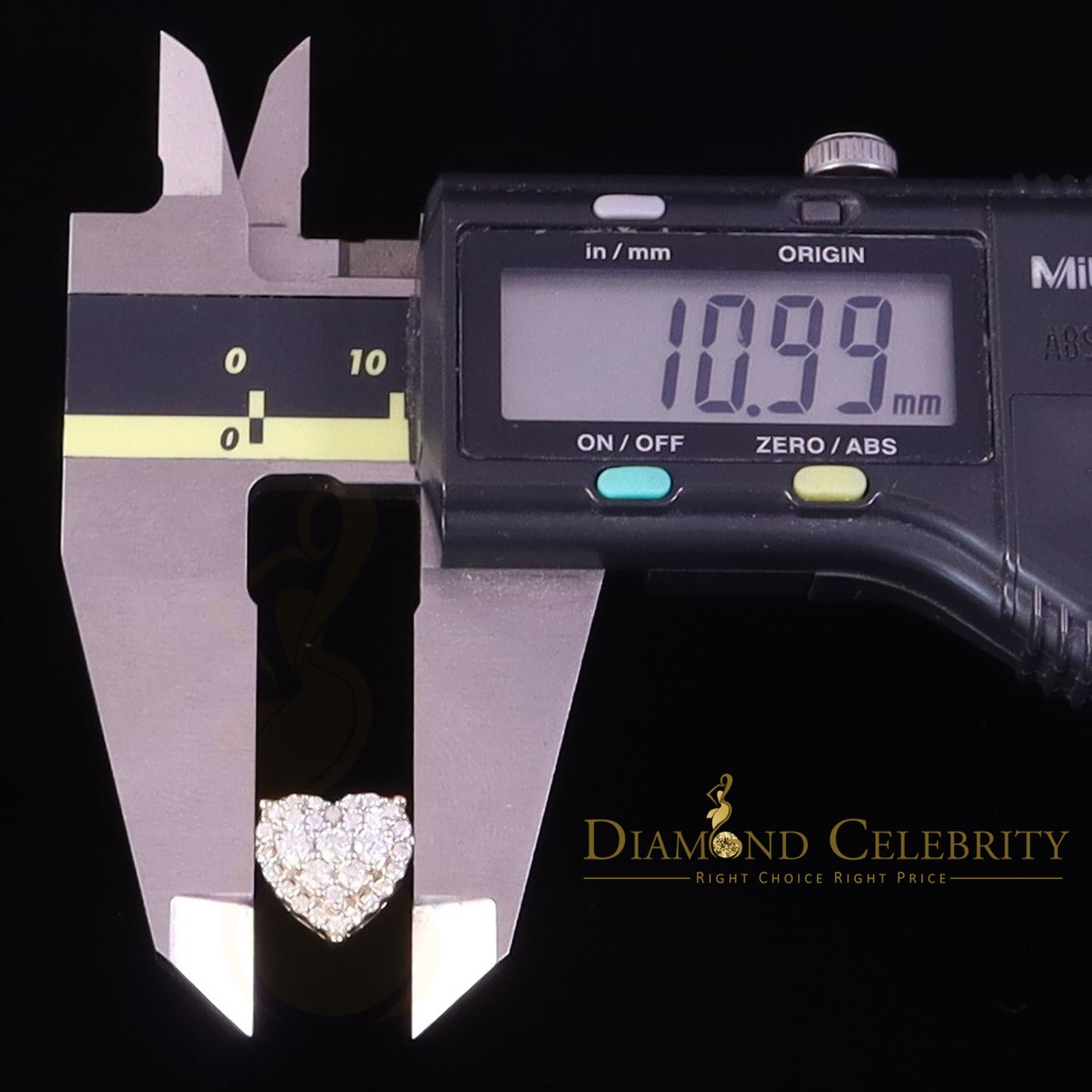 DiamondCelebritees Men's/Womens 925 Silver Yellow 1.25ct VVS 'D' Moissanite 3D Heart Stud Earrings