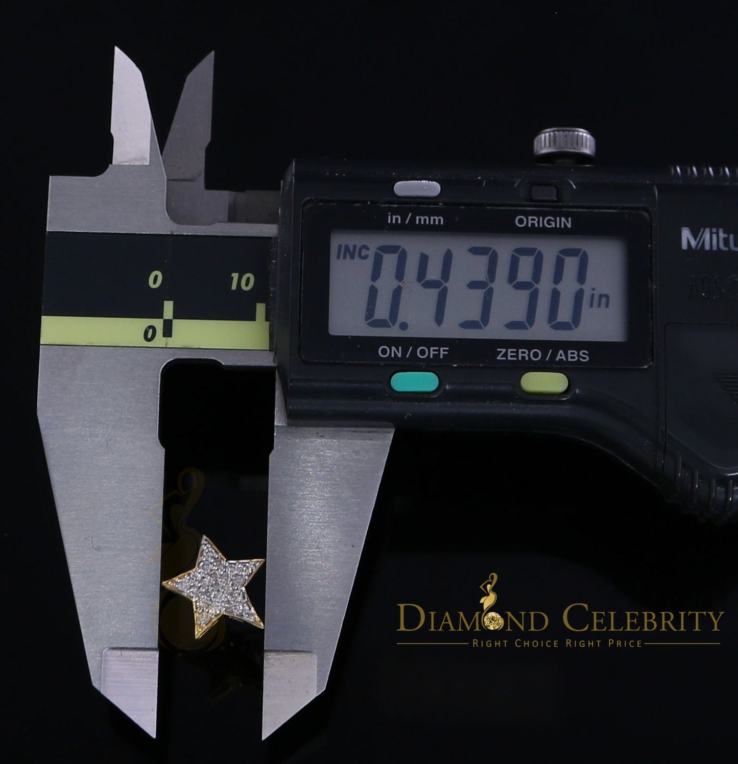 DiamondCelebritees10K Real Yellow Gold Real Diamond 0.50CT Men's/Women's shape Star Stud Earrings