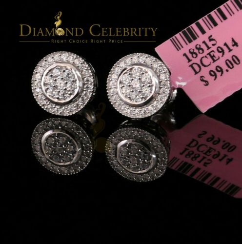DiamondCelebritees 925 Sterling White Silver 1.59ct Cubic Zirconia Round Women's Stud Earrings