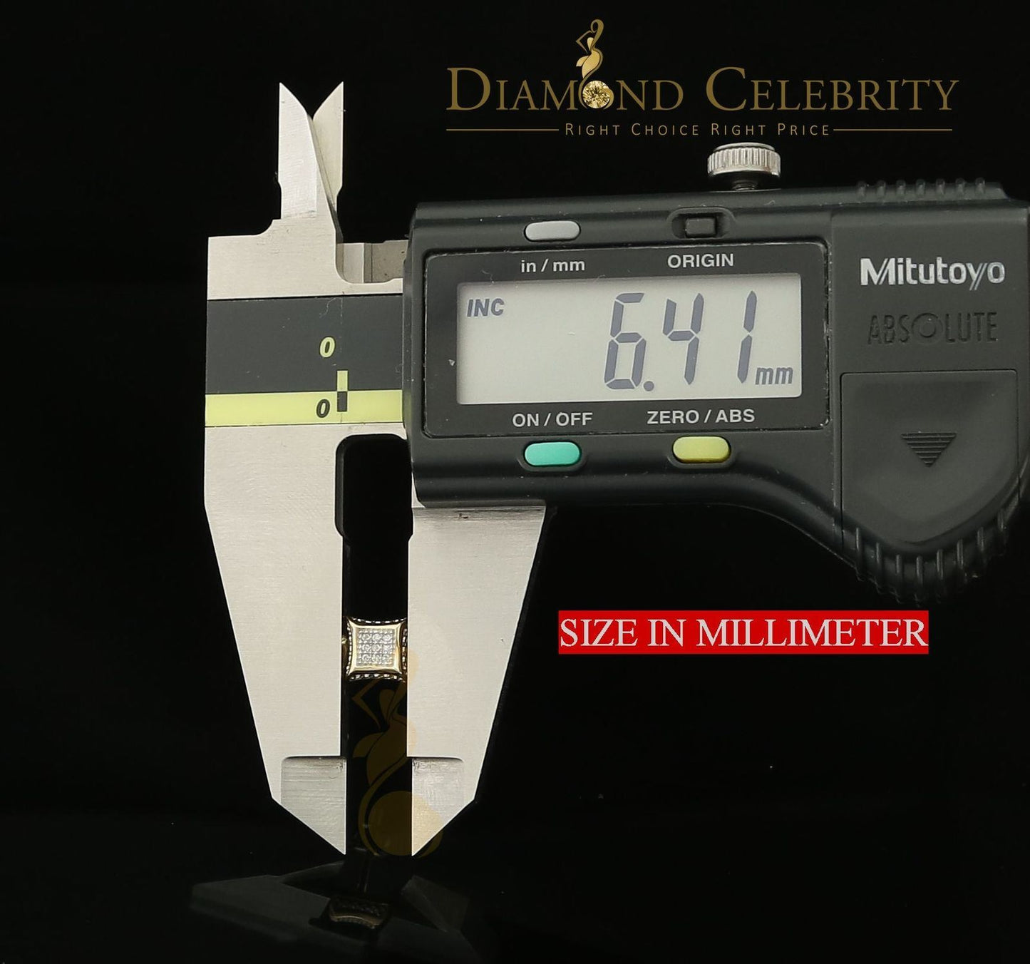 DiamondCelebritees 10K Yellow Real Gold with Real 0.05CT Diamond Men's /Ladies Stud Earring