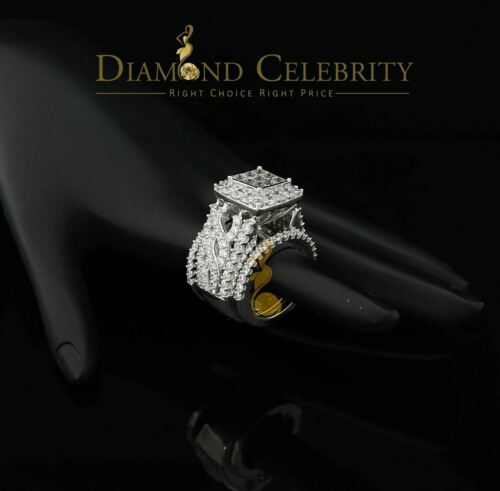 DiamondCelebritees Sterling Silver Square Cubic Zirconia 10.92ct Wedding White Womens Ring SIZE 8
